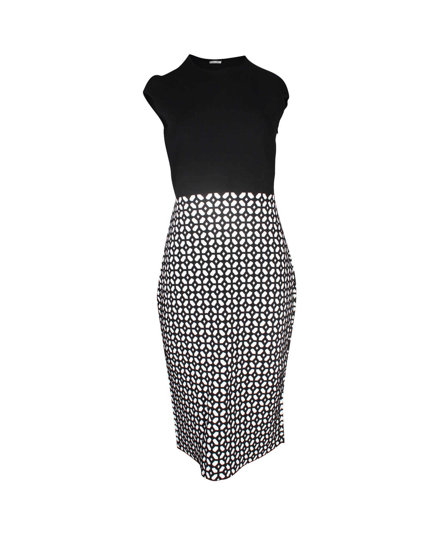 Alexander McQueen Printed Above-Knee Dress in Black Viscose 7703707320380