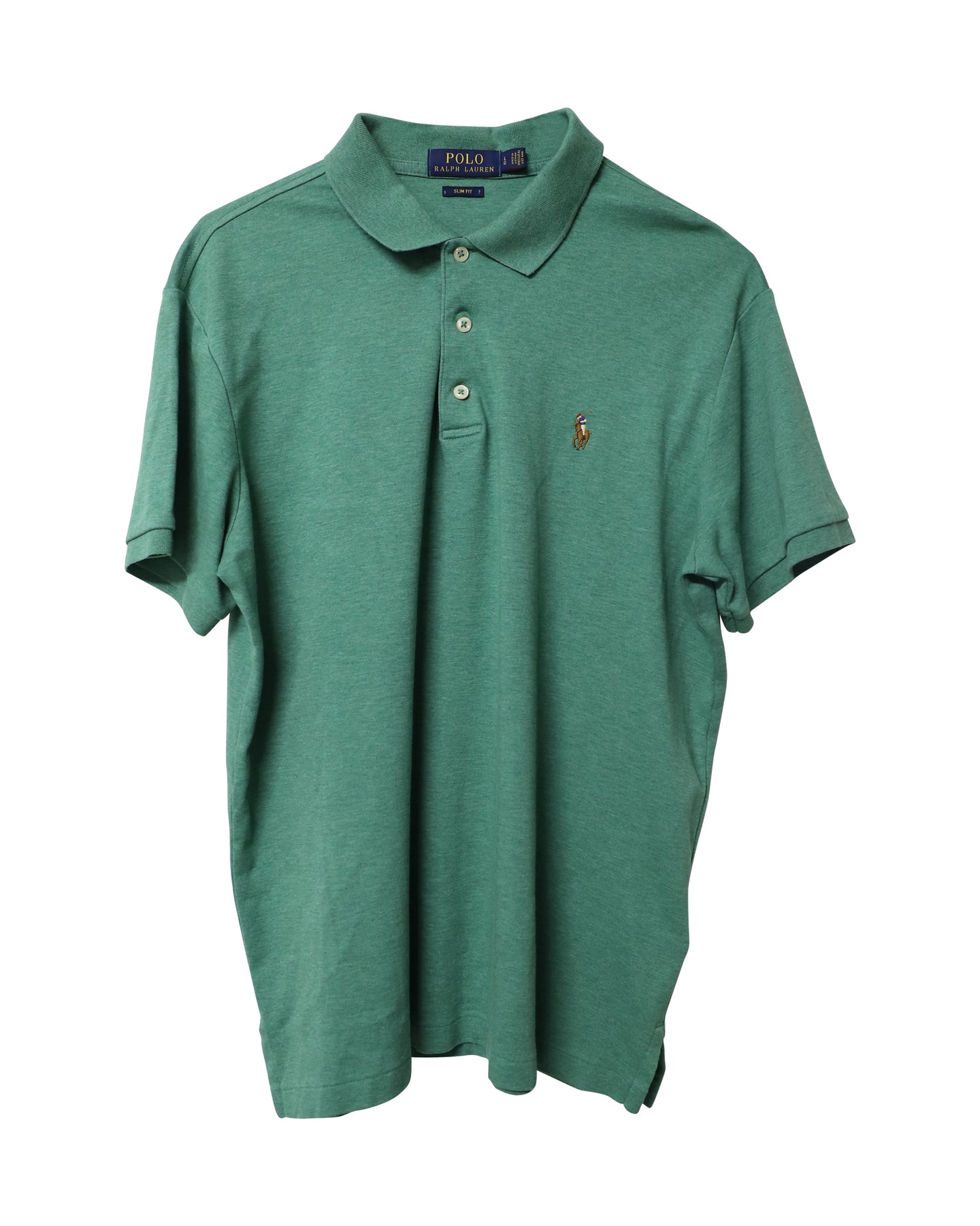 Polo Ralph Lauren Custom Slim Fit Polo T-Shirt in Green Cotton 7773675159612