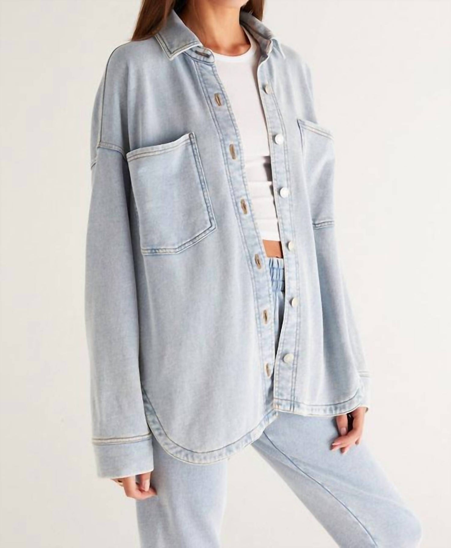 All Day Knit Denim Jacket In Washed Indigo