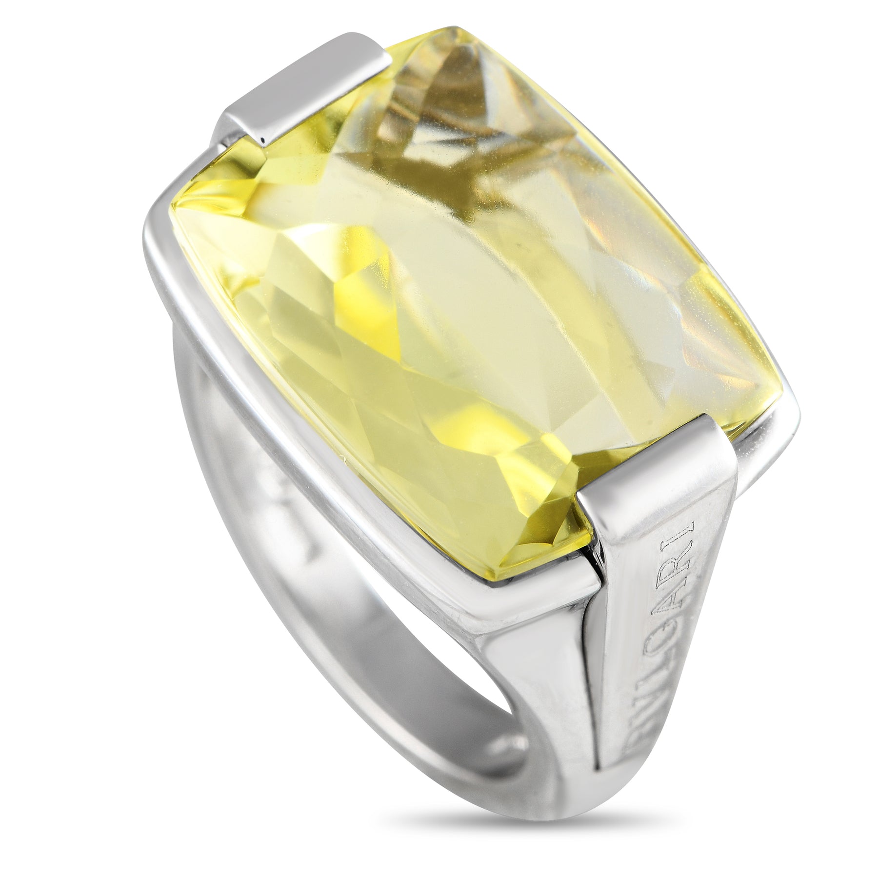 Bvlgari Allegra 18K White Gold Lemon Citrine Ring BV05-012224