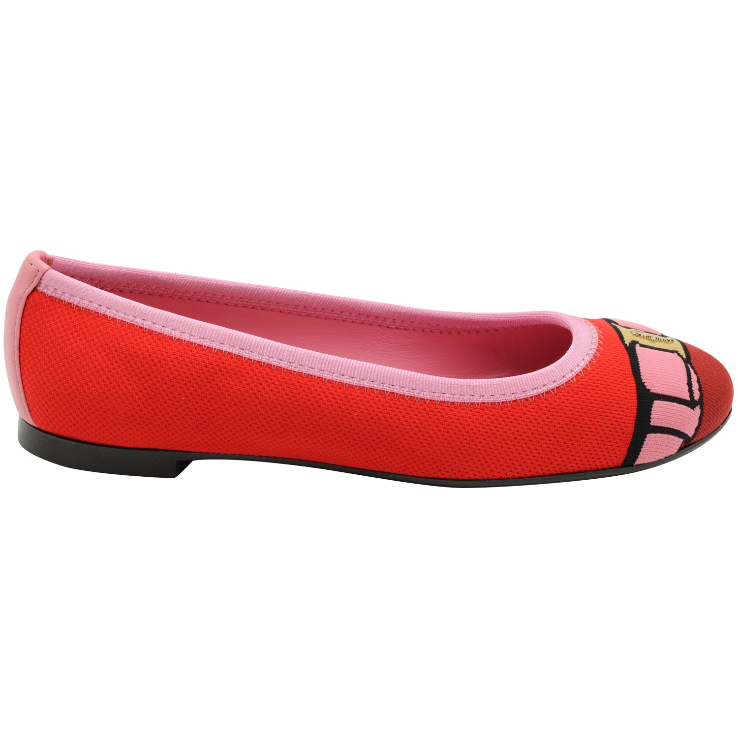 Salvatore Ferragamo Varina Bow-accent Embroidery Knit Ballet Flats in Polyester 7703696080956