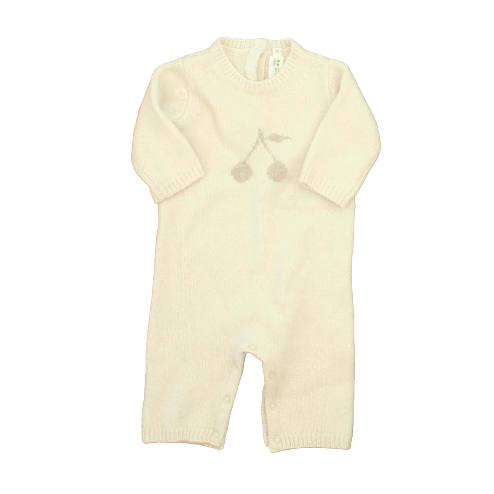 Bonpoint Girls Pale Pink Cherries Long Sleeve Outfit s 7805827743804