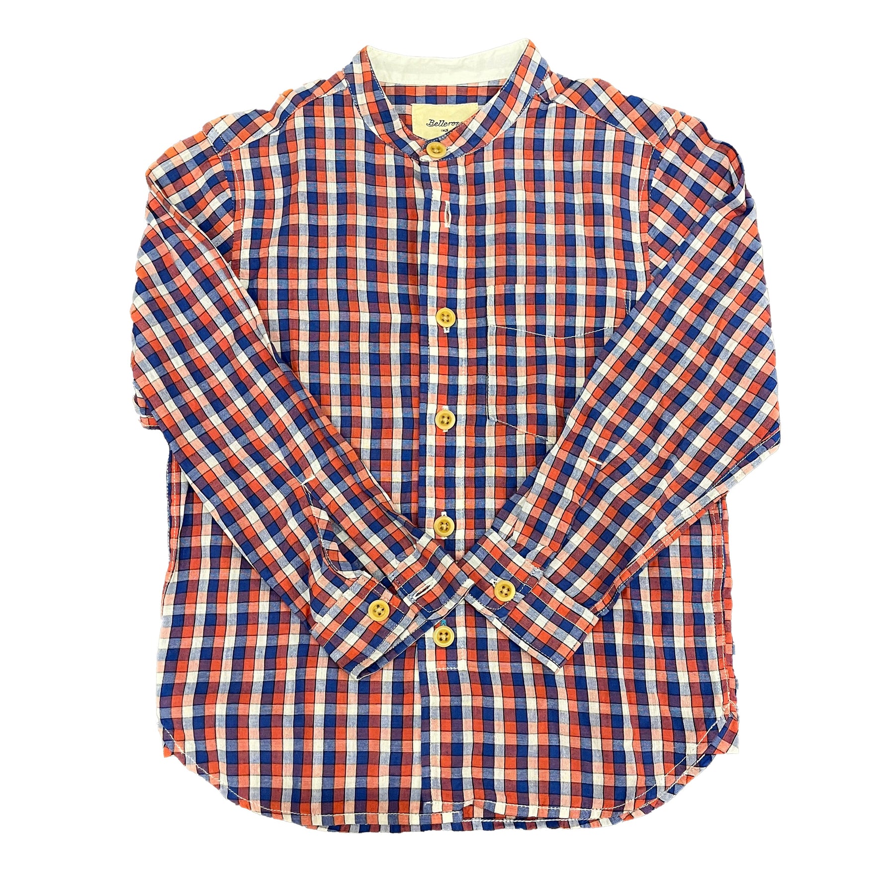 Bellerose Boys Red | Blue Check Button Down Long Sleeve 7805827907644