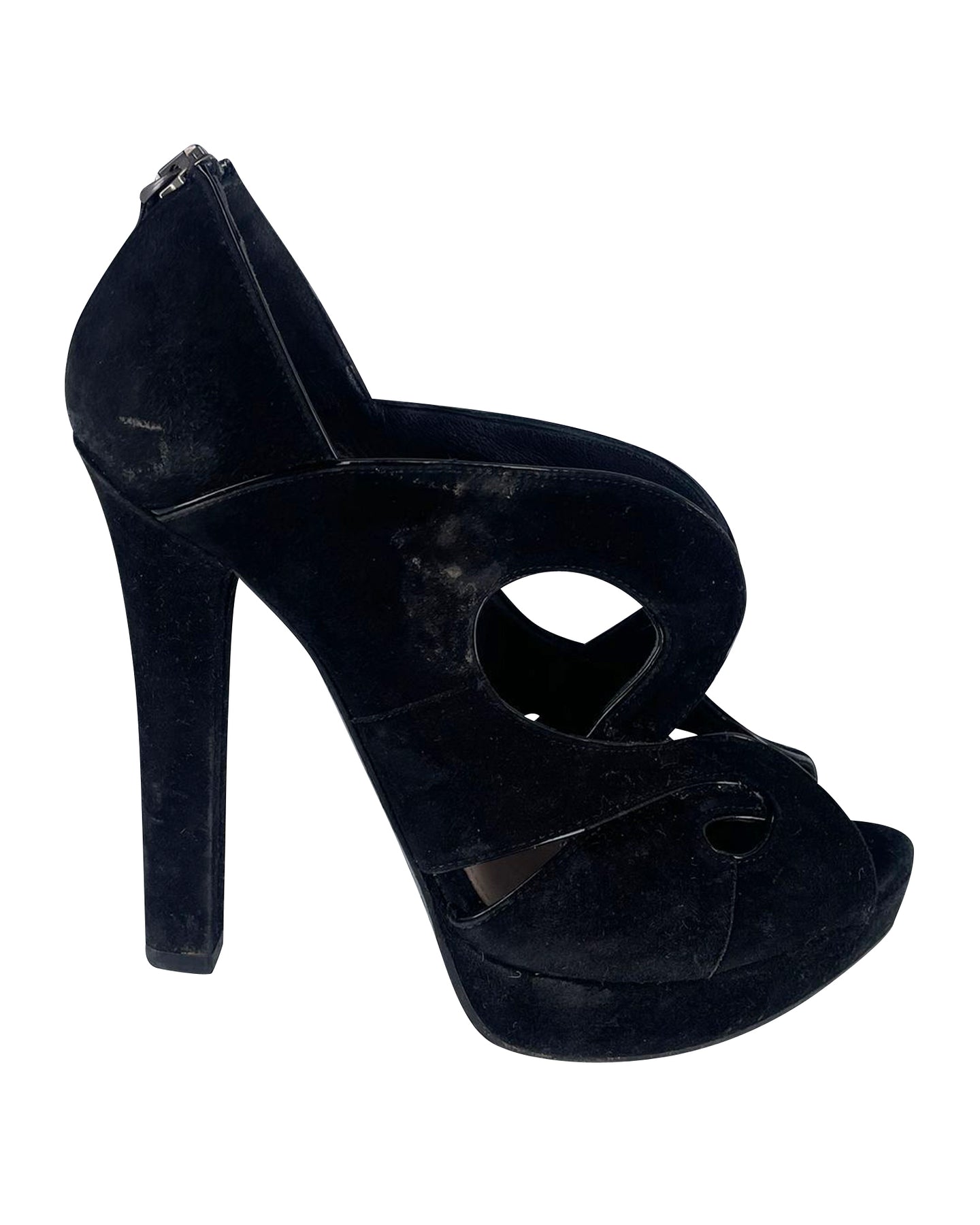 Bottega Veneta Cut Out Heels in Black Velvet 7766662774844