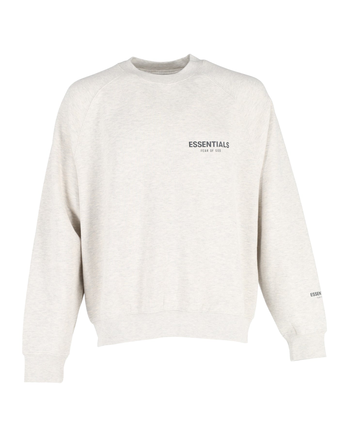 Fear Of God Essentials Logo Print Jersey Sweatshirt in Light Grey Cotton 7748912283708