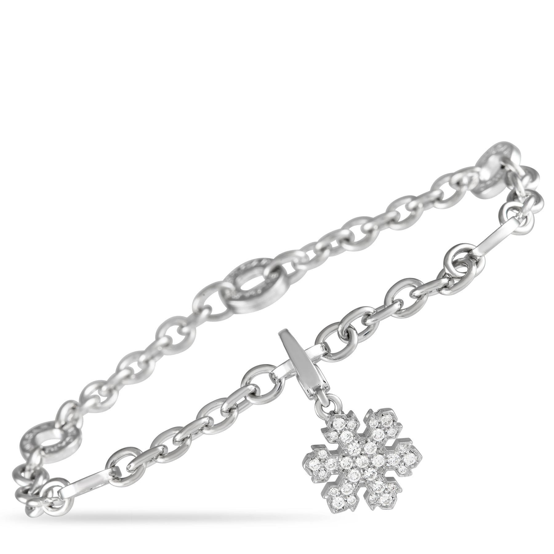 Bvlgari 18K White Gold Diamond Snowflake Bracelet BV08-121323