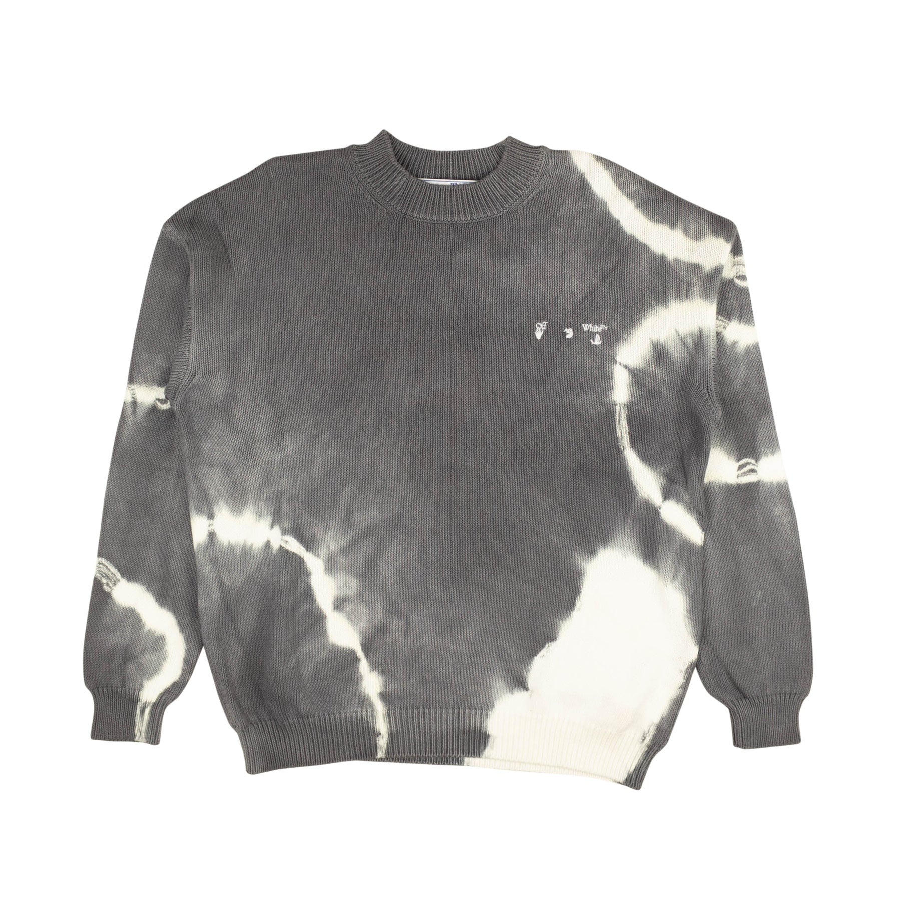Gray And White Tie Dye Crewneck