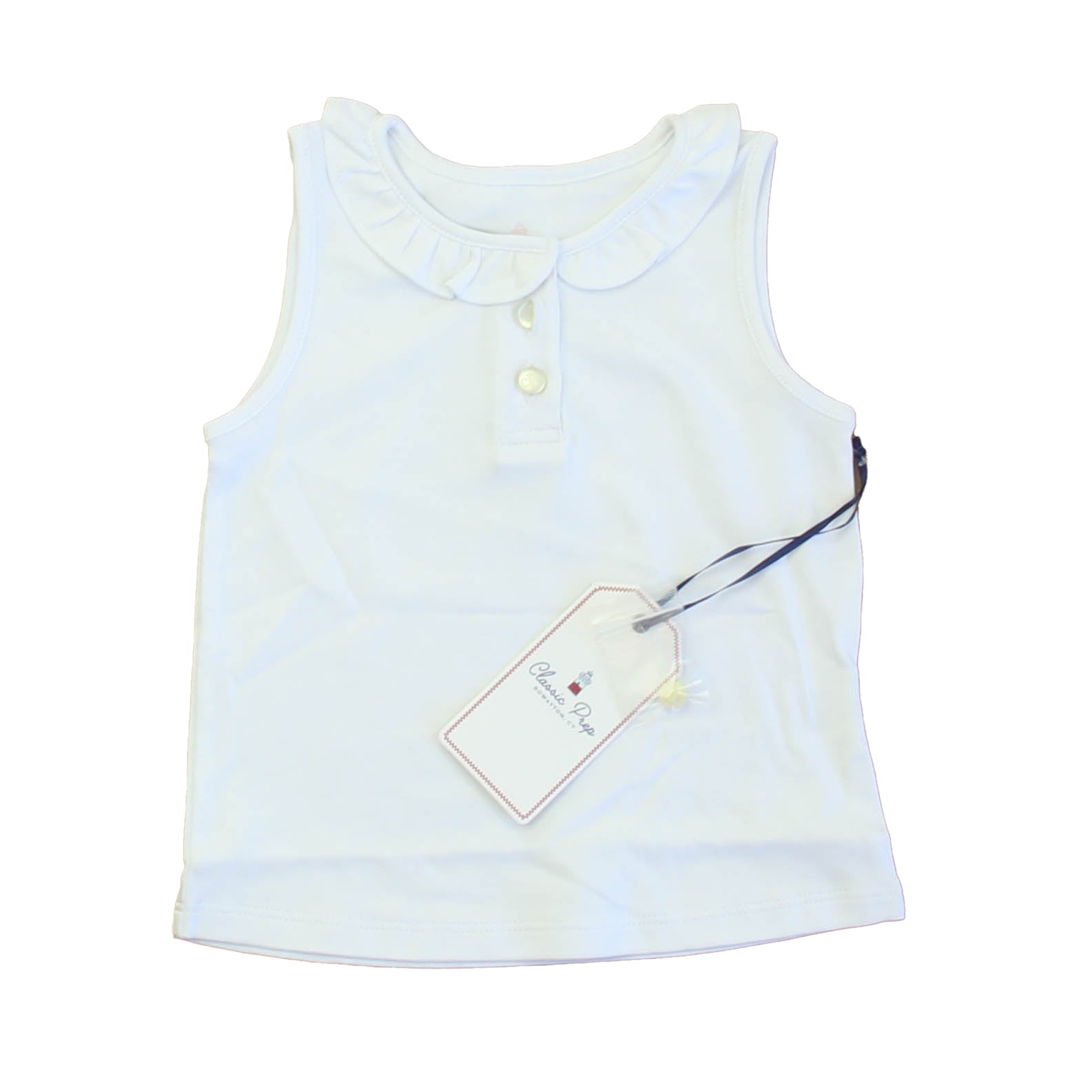 Classic Prep Girls Bright White Polo Shirt Size: 12-24 Months 7805969268796