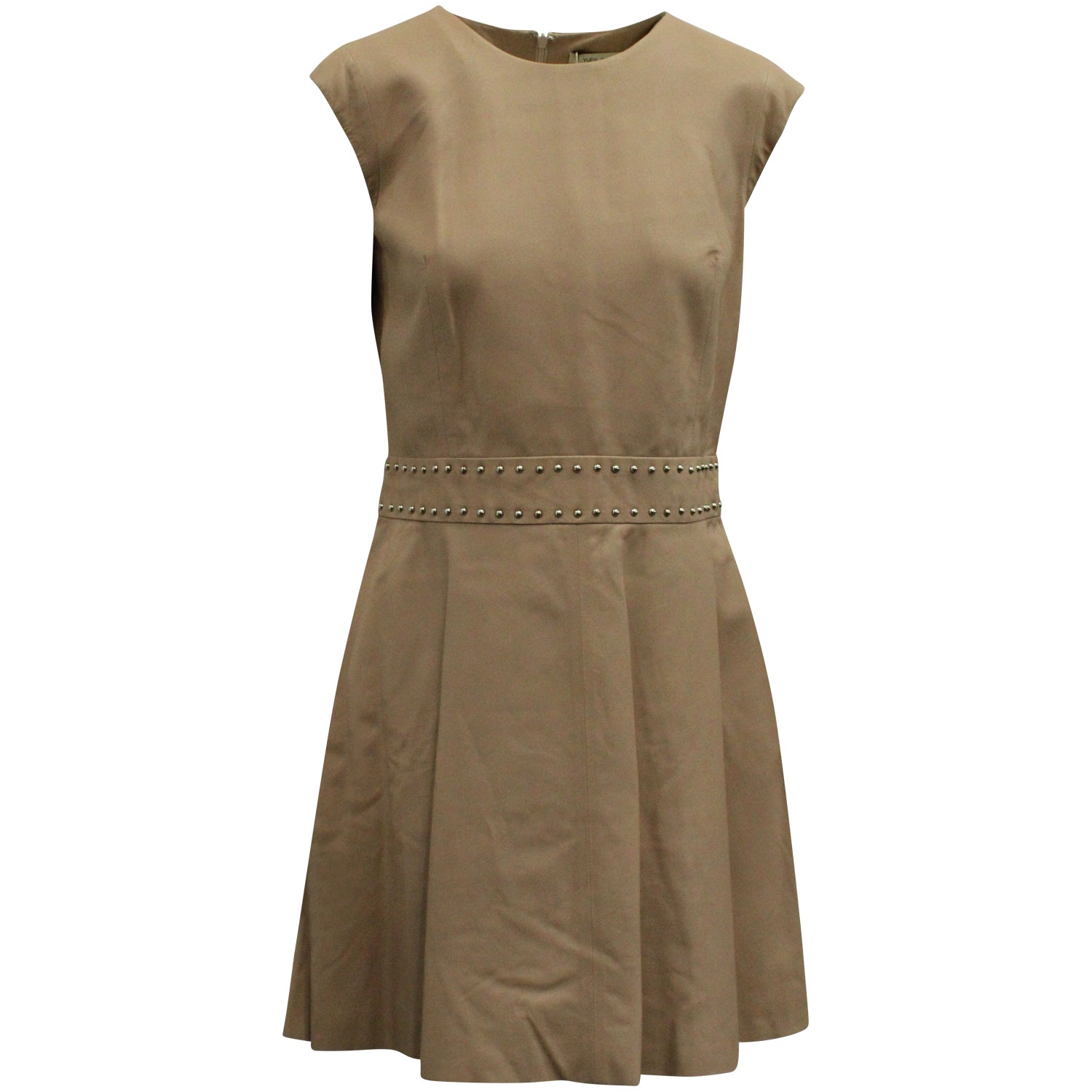 Yves Solomon Fit and Flare Dress in Pink Leather 7833172017212