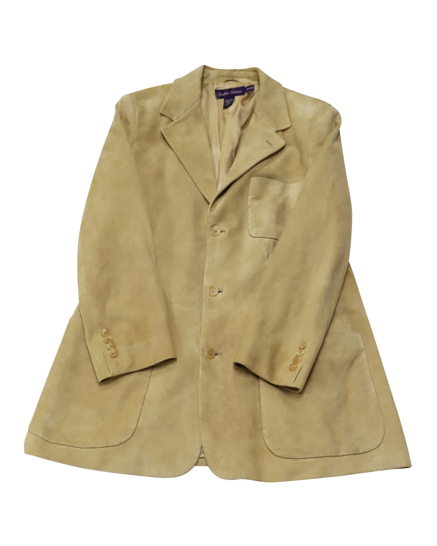 Ralph Lauren Purple Label Single Breasted Jacket in Brown Suede 7748756865084