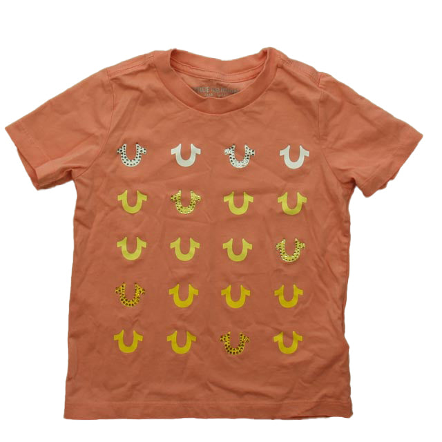 True Religion Girls Peach Horse Shoes T-Shirt 7805932077116
