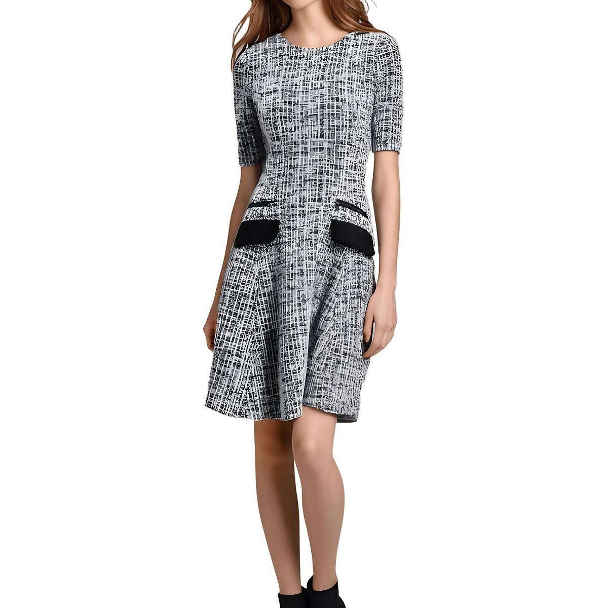 A Line Short Sleeves Mini Dress