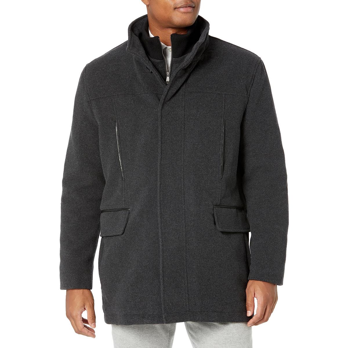 Ribbed Trim Wool Wool Coat