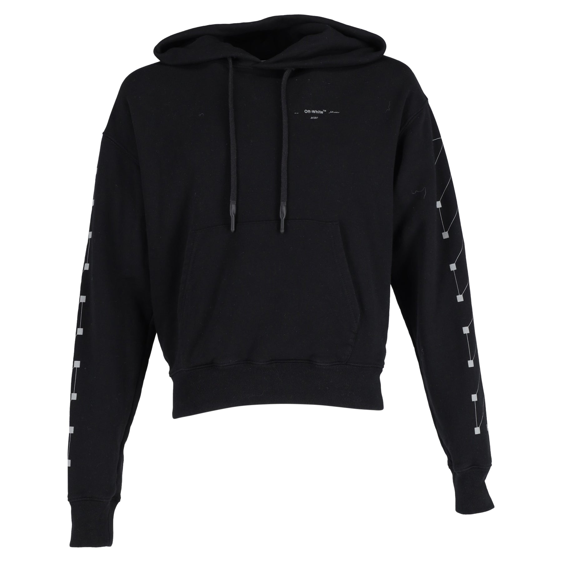 Off-White Back Logo Hoodie in Black Cotton