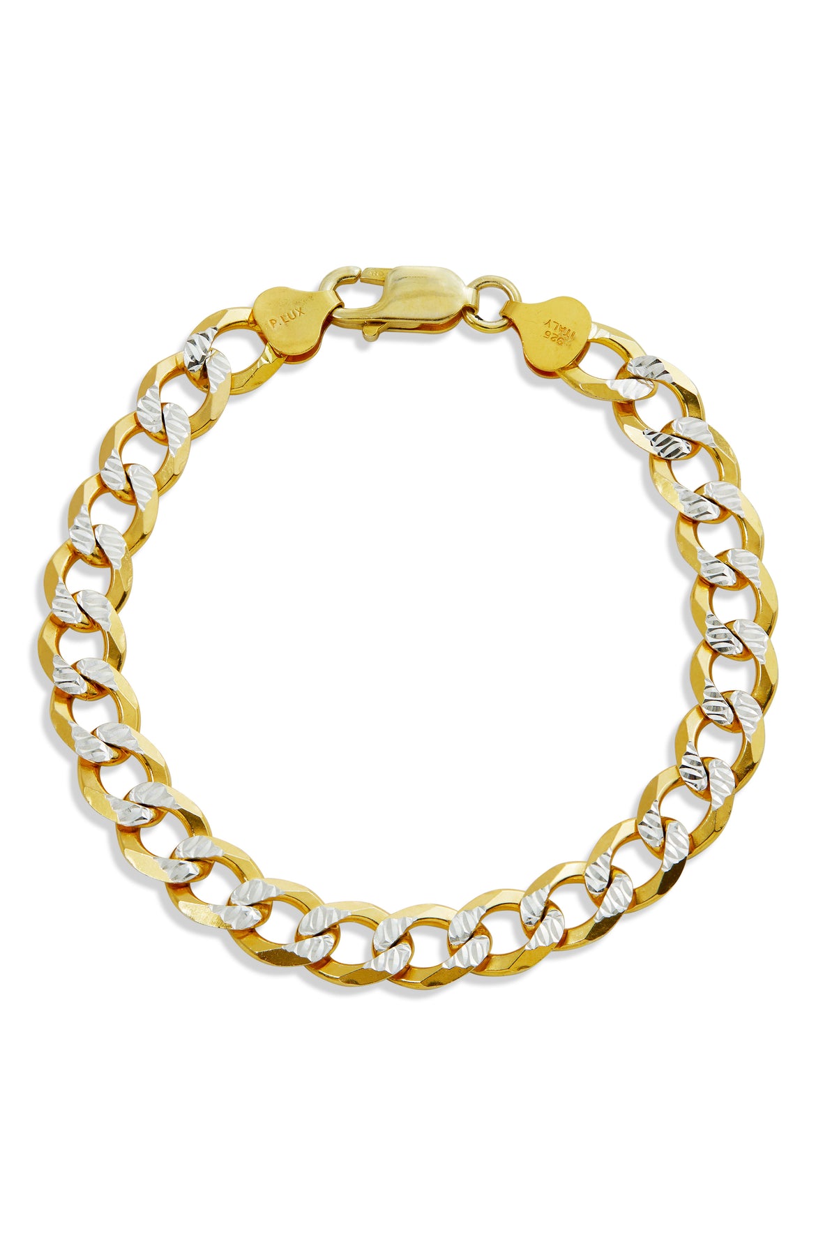18K GOLD VERMEIL DIAMOND CUT BRACELET 7