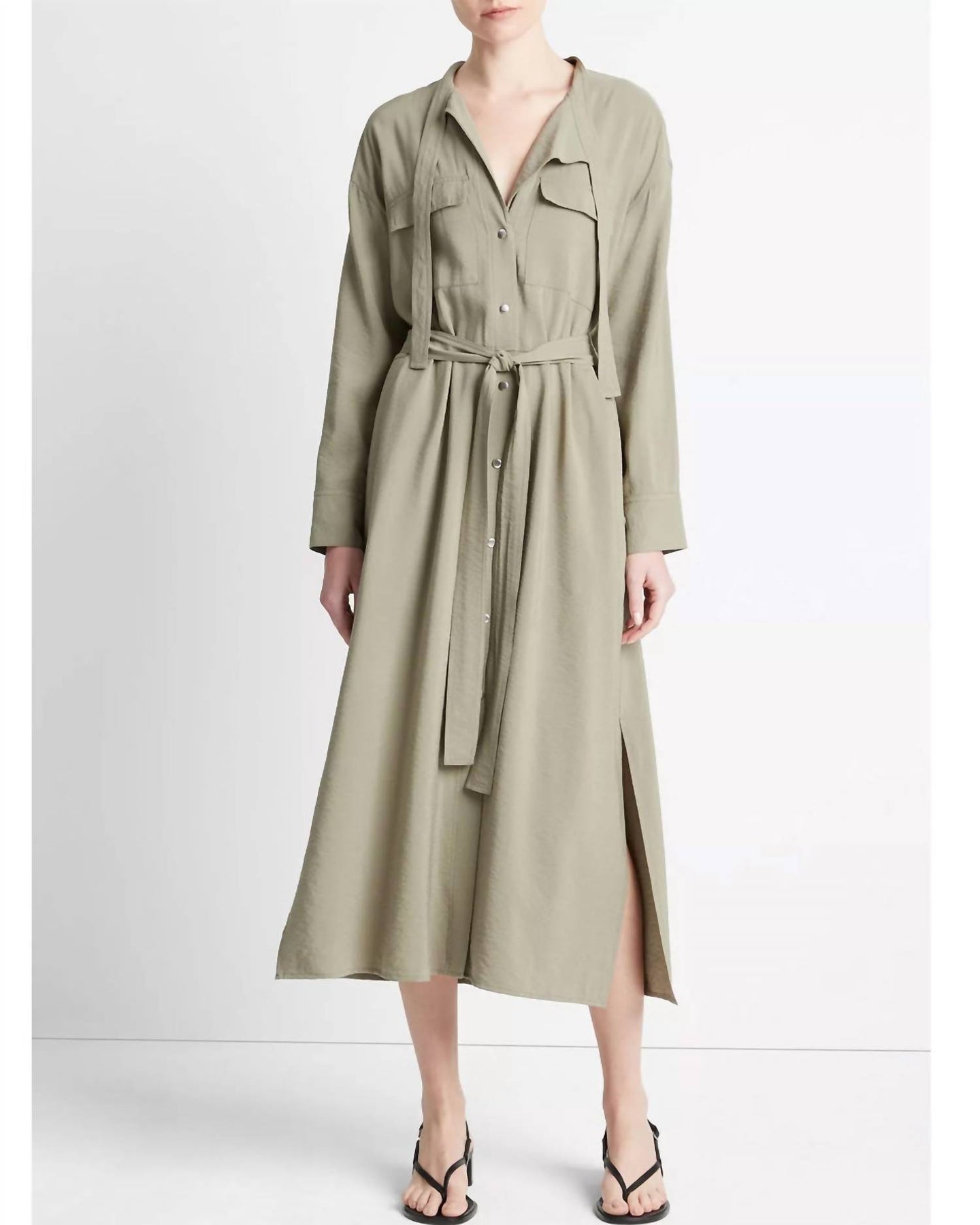 Soft Utility Shirt Dress In Light Sea Fern 7749001478204