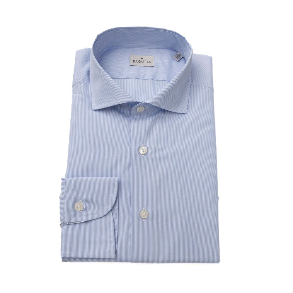 Bagutta blue Cotton Men's Shirt 7277103120444