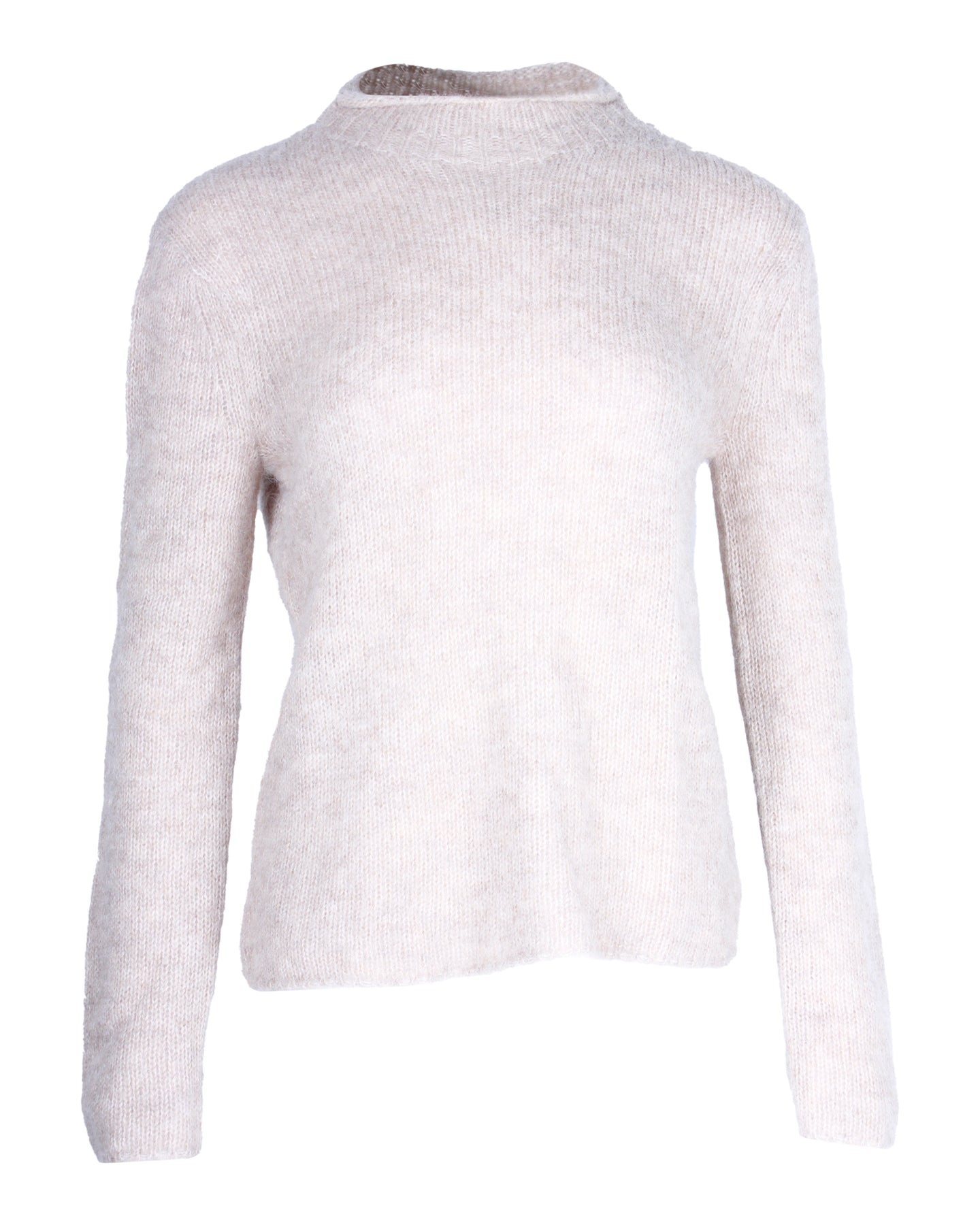 Theory Mock-Neck Sweater in Beige Alpaca Wool 7748805787708