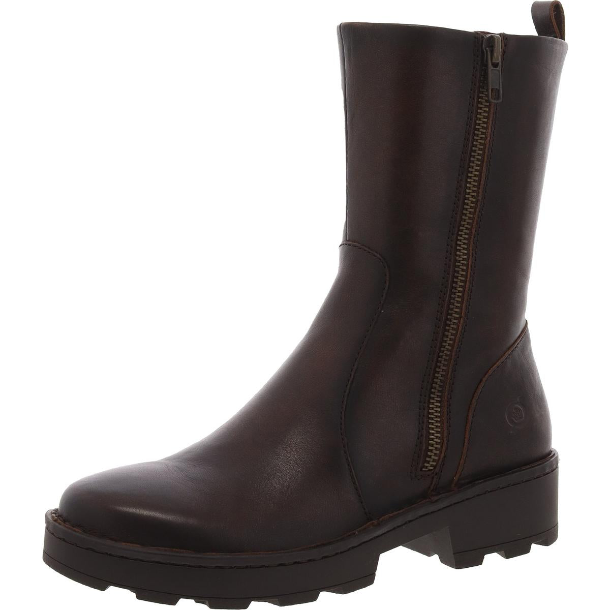 Zipper Leather Combat & Lace-Up Boots