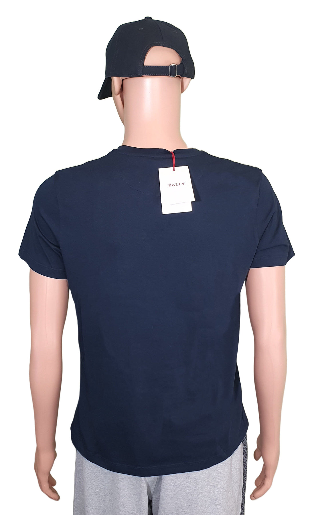 Bally 6301246 Unisex Navy Blue 100% Cotton Logo T-Shirt 7706019004476