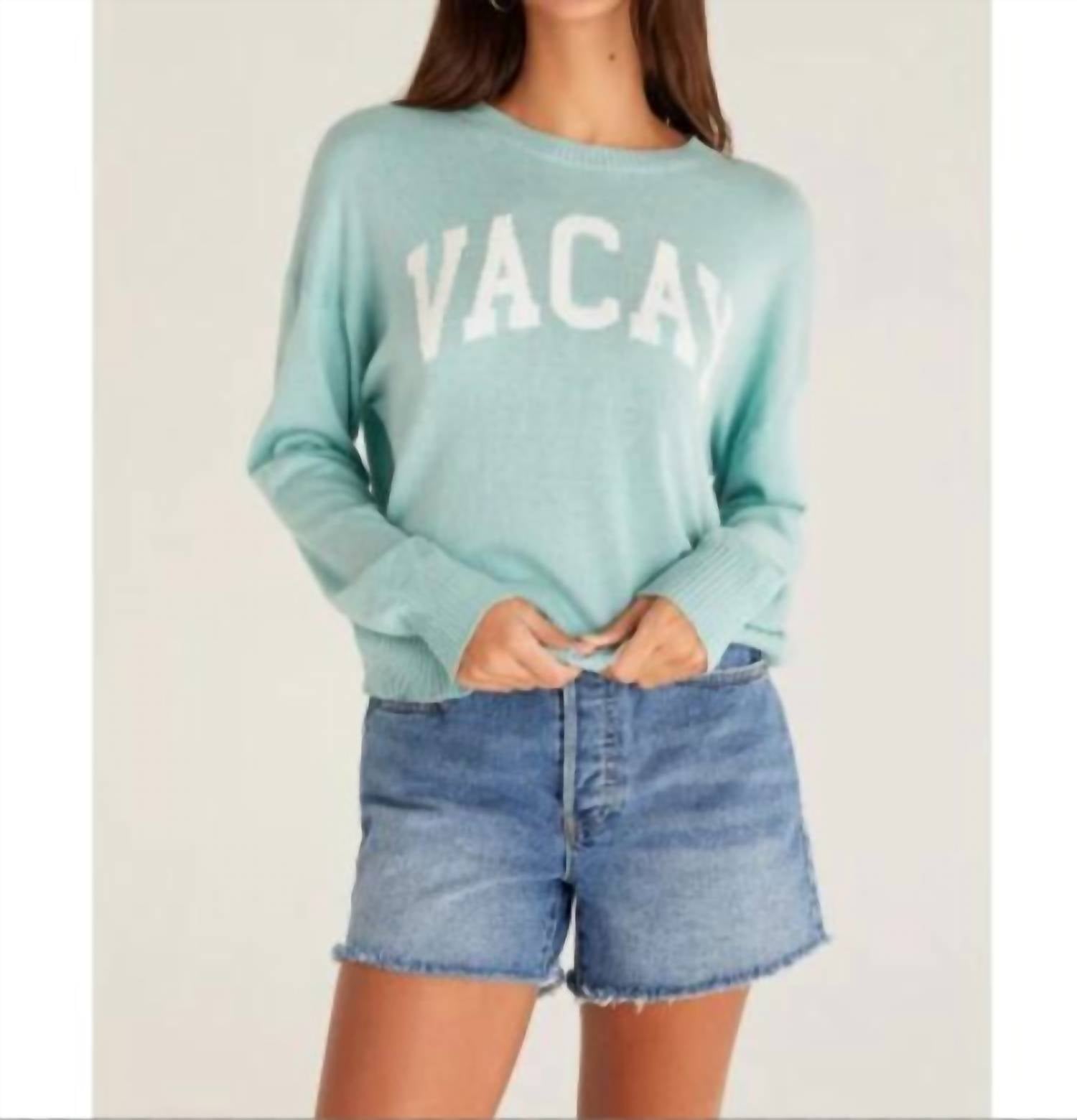 Vacay Sweater In Oasis Blue