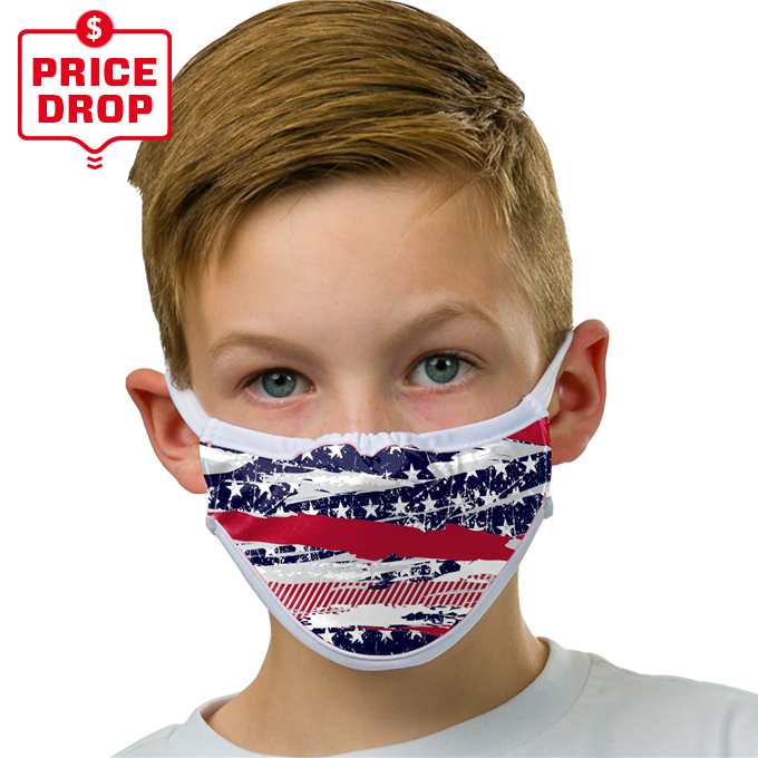 Alleson Flag Abstract Ad Spc 3-ply Mask
