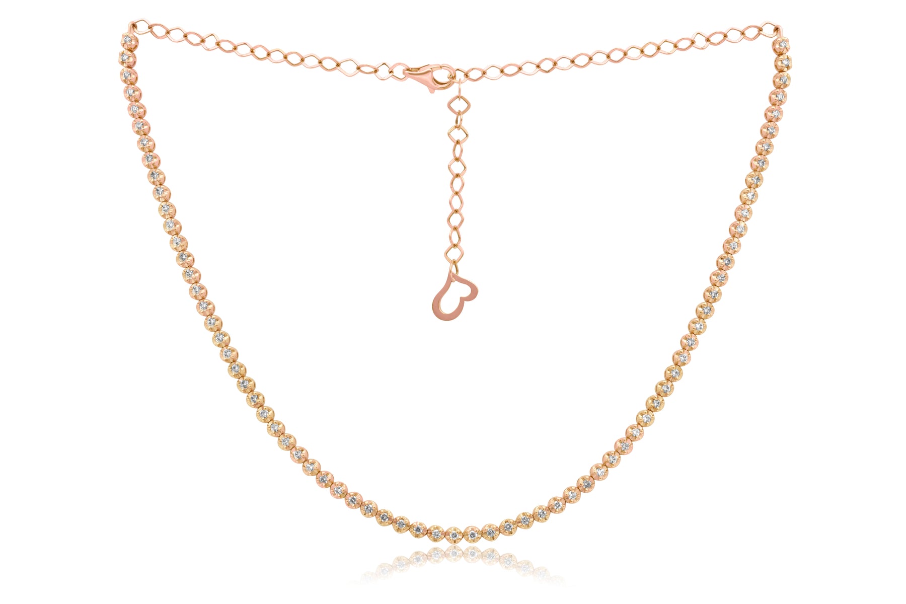 14 kt rose gold, 14