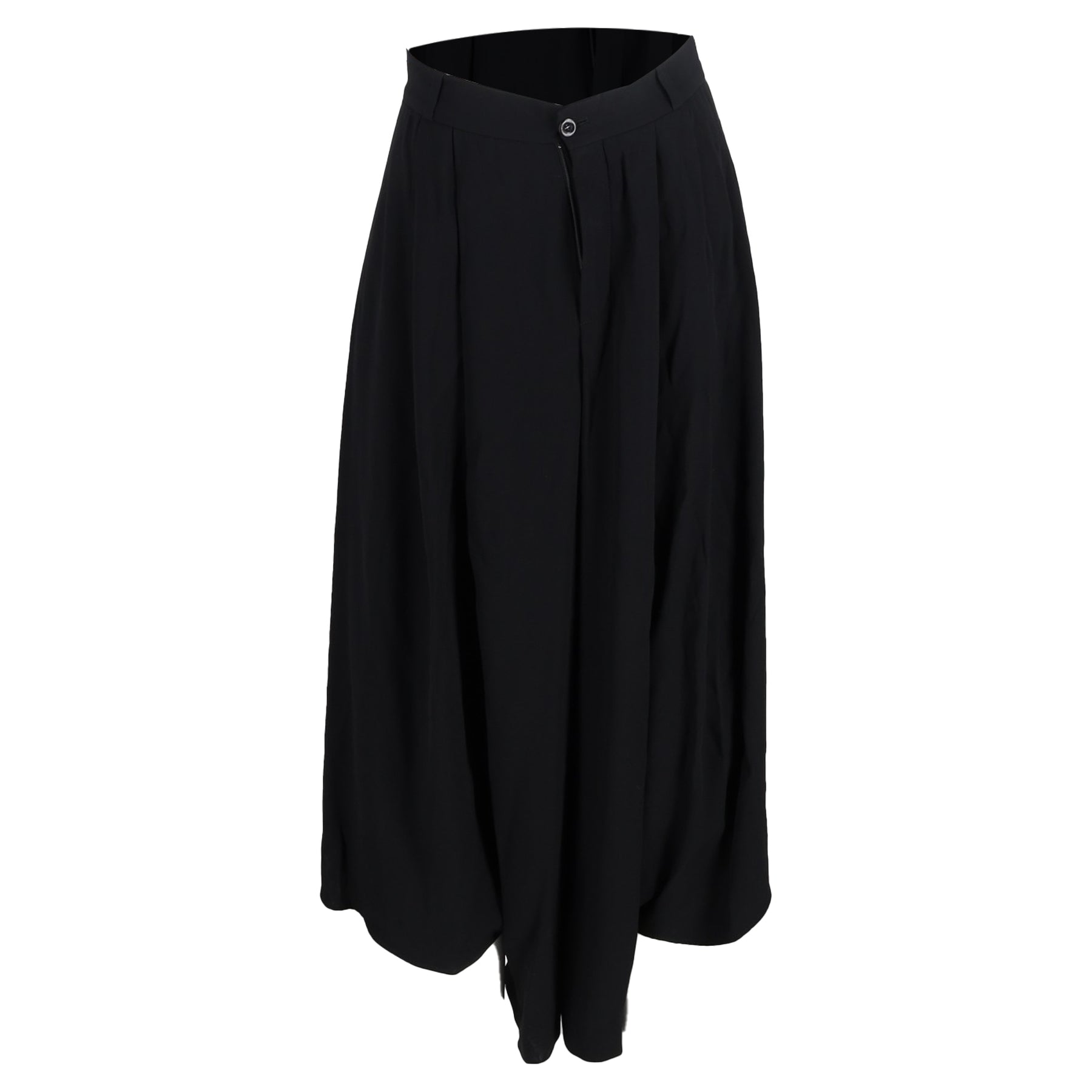 Chloé Asymmetrical High-Waisted Wide-Leg Trousers in Black Wool 7833153470524