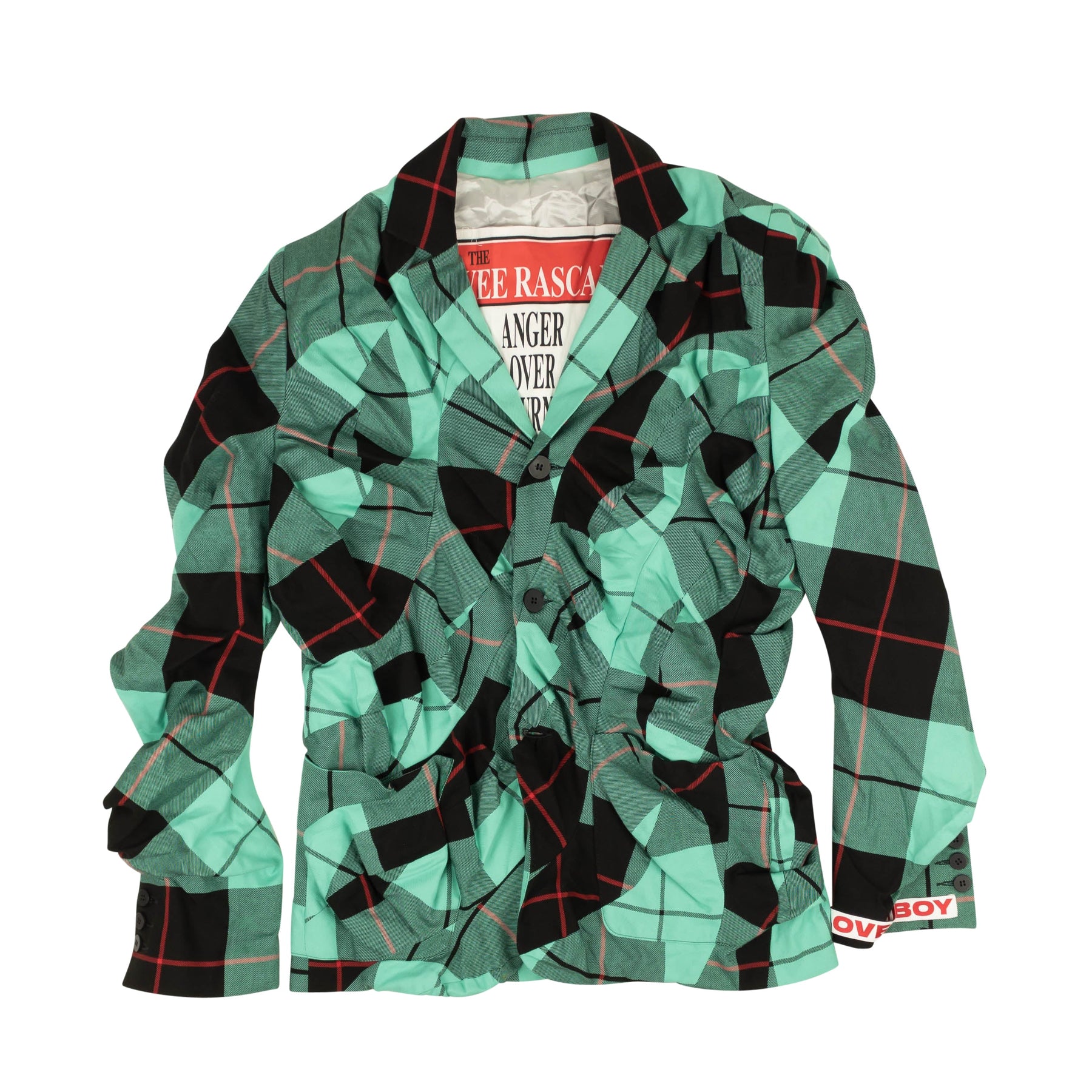 Charles Jeffrey Loverboy Tartan Wibble Suit Jacket - Teal