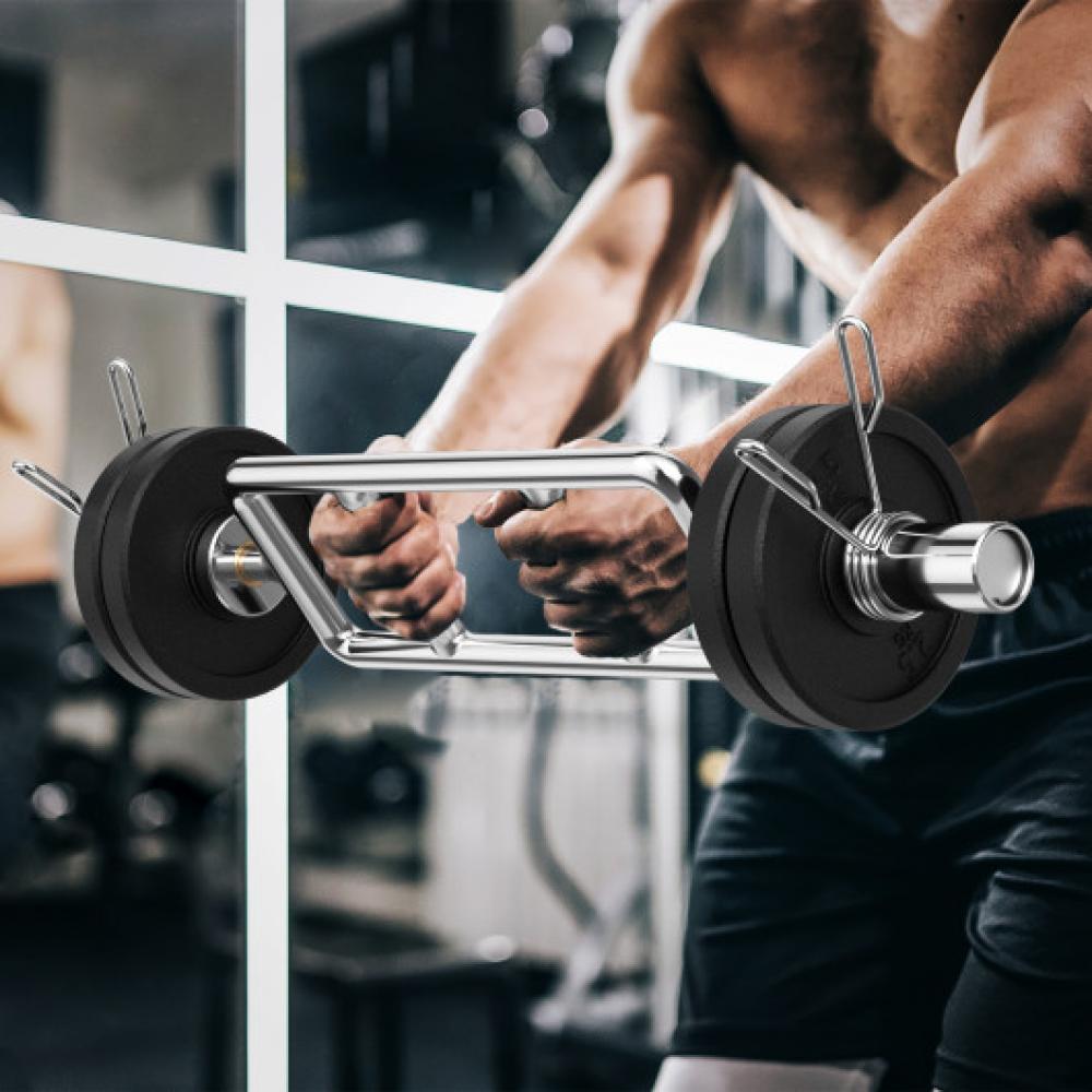 700 LBS Olympic Triceps Bar with Knurled Handles for Squats Deadlifts Shrugs 7672886689852