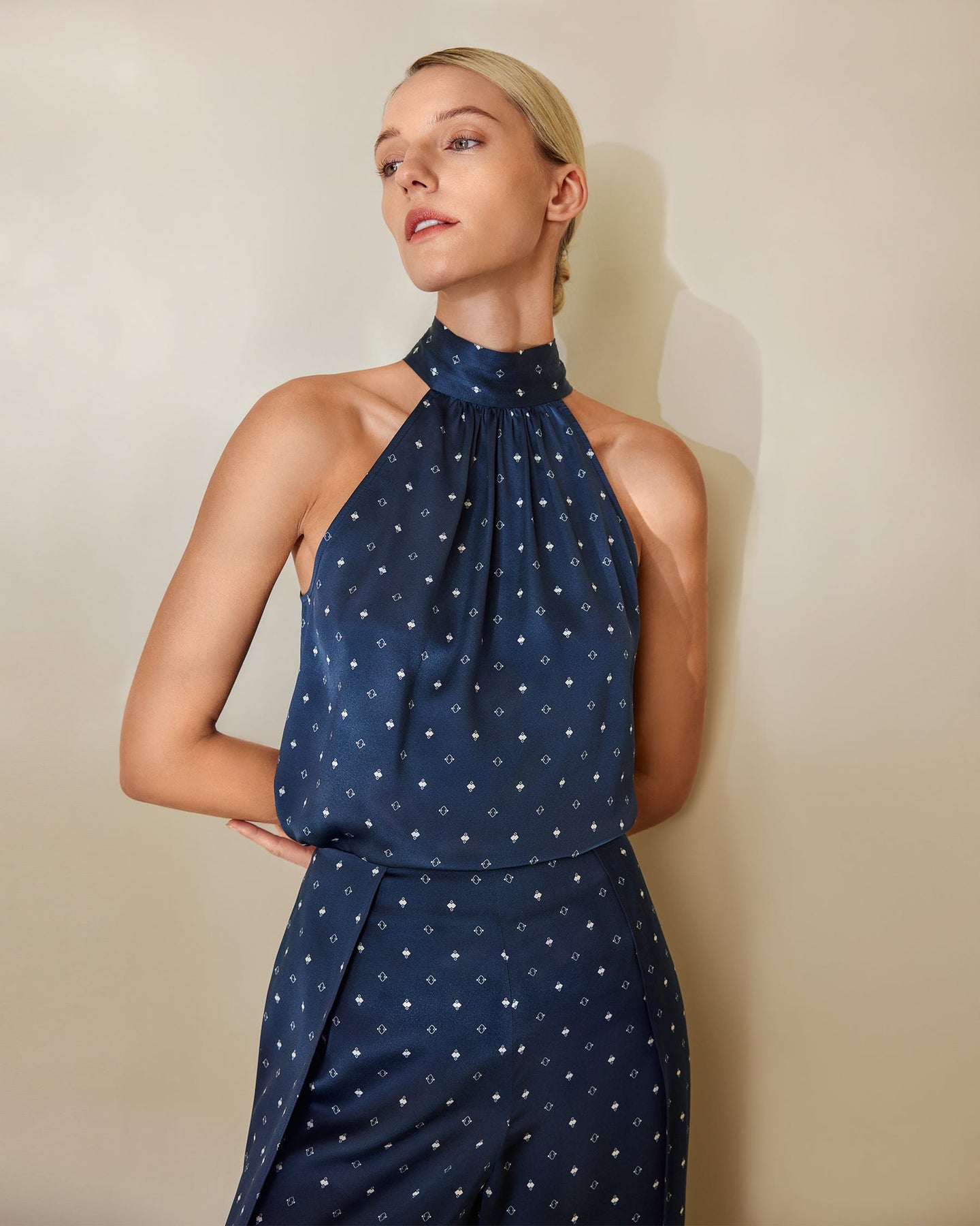 Halter Neck Silk Top for Women