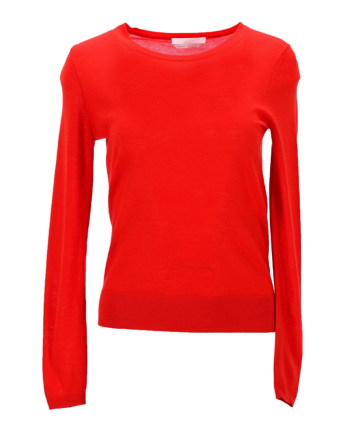 Boss Merino Super Fine Sweater in Red Wool 7748736974908