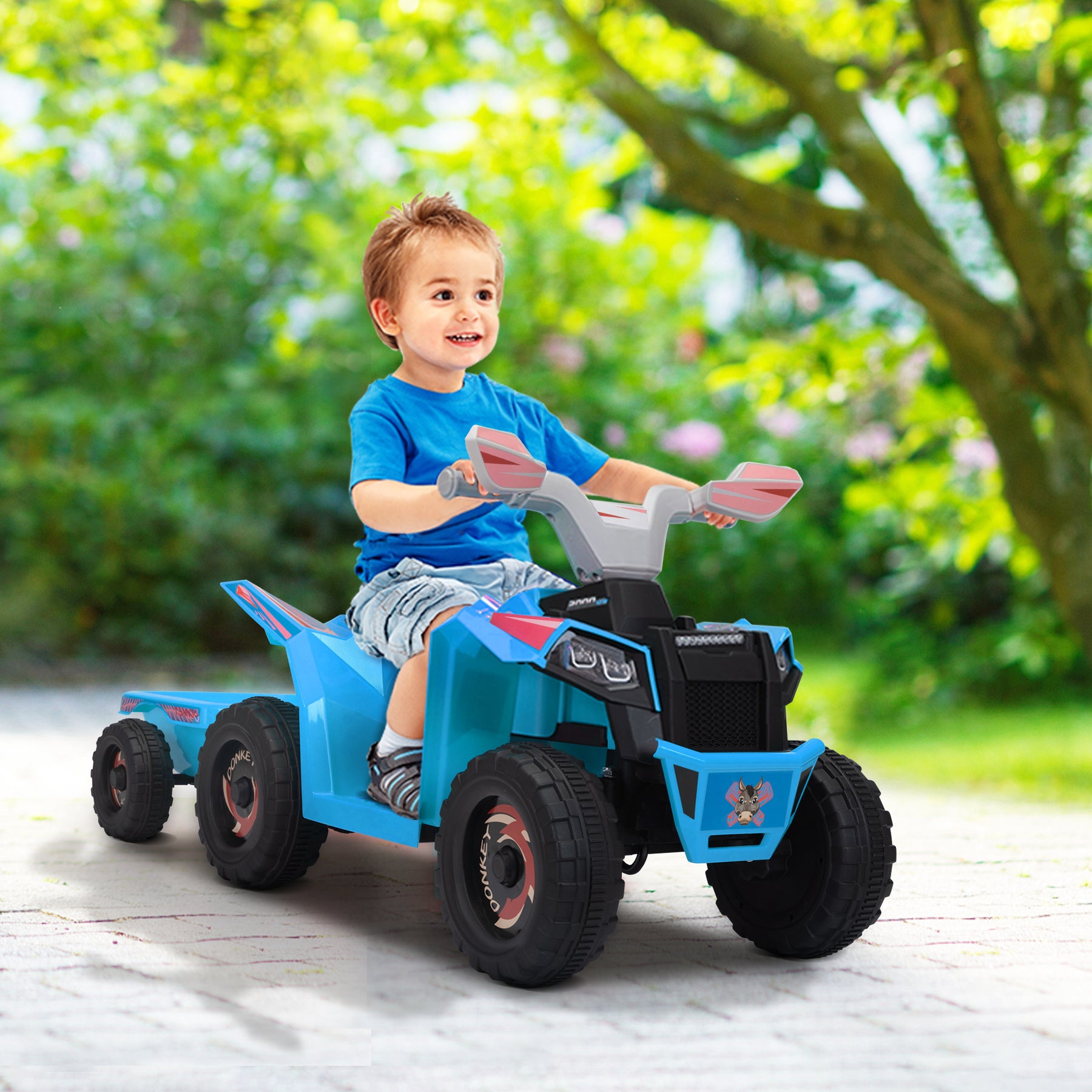 Streamdale Electric Kids ATV with Trailer and Bluetooth 7832968593468