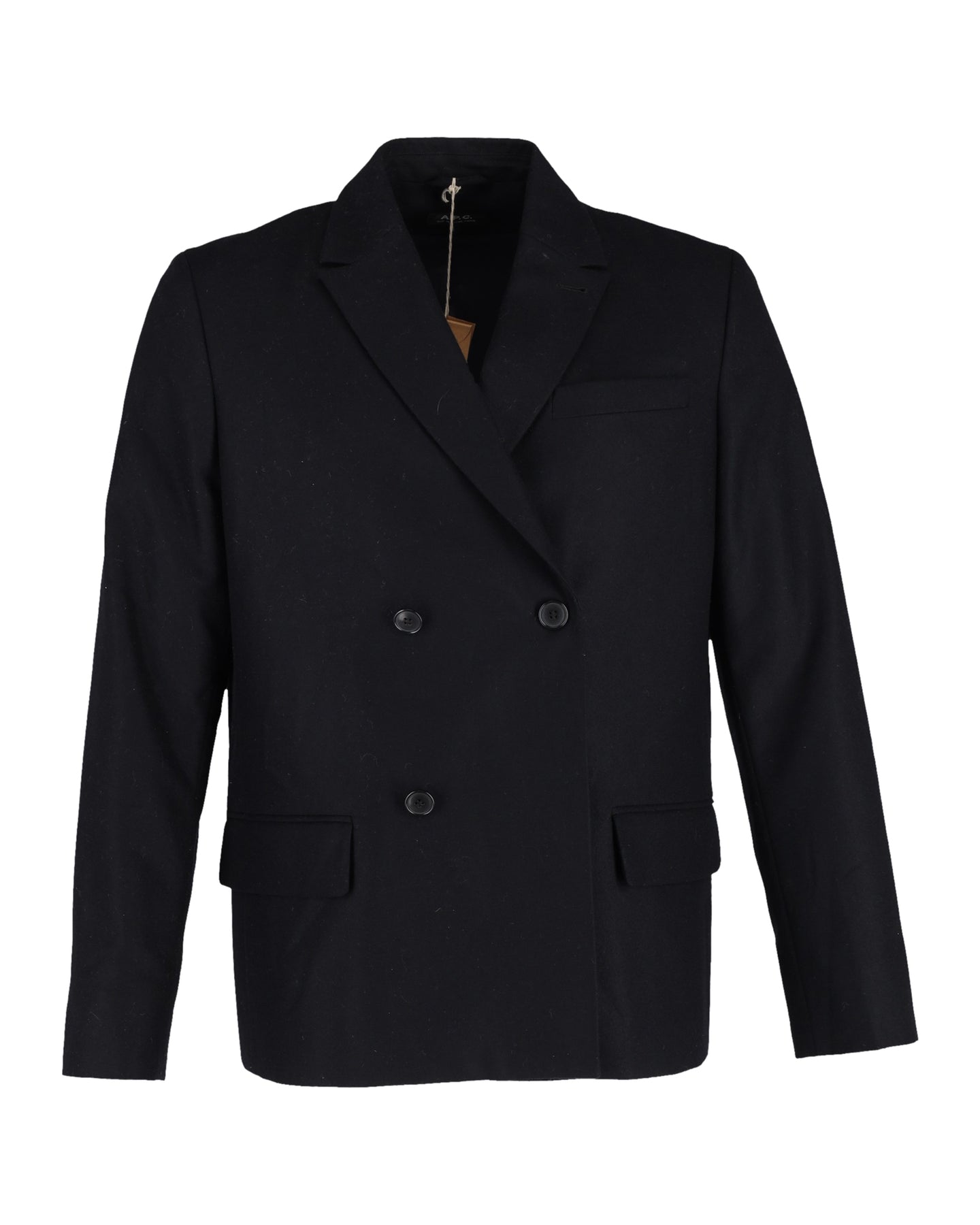 A.P.C. Double-Breasted Blazer in Navy Blue Wool 7748704993340