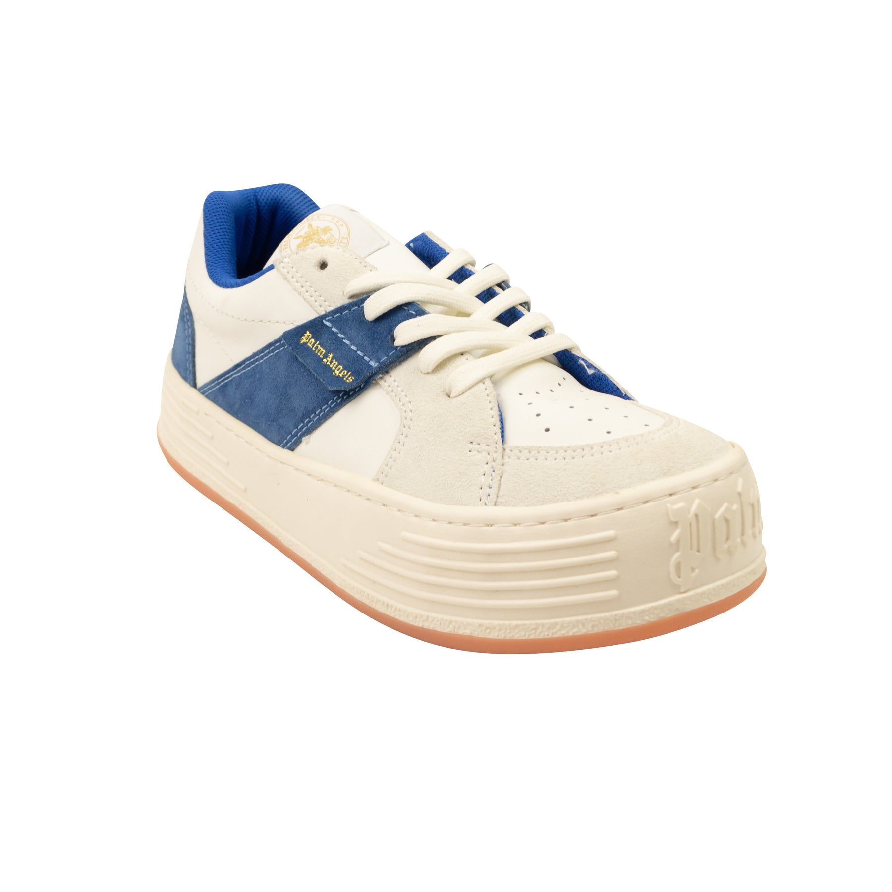 White And Blue Snow Low Top Sneakers