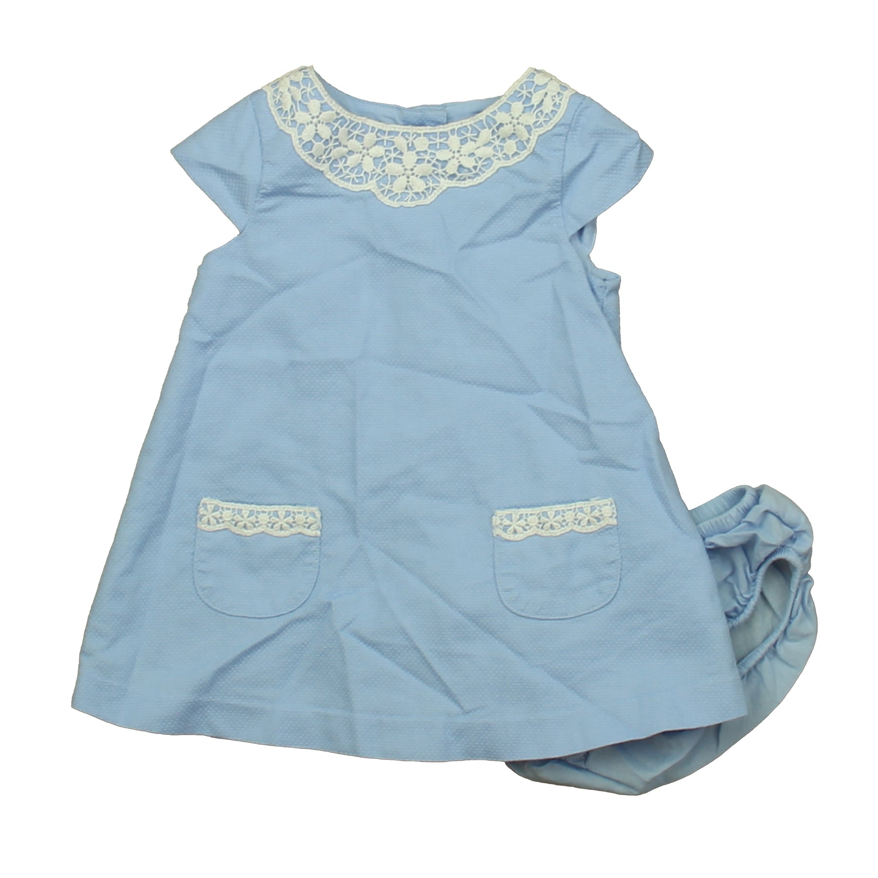 Janie and Jack Girls Blue | White Dress 7805841604668