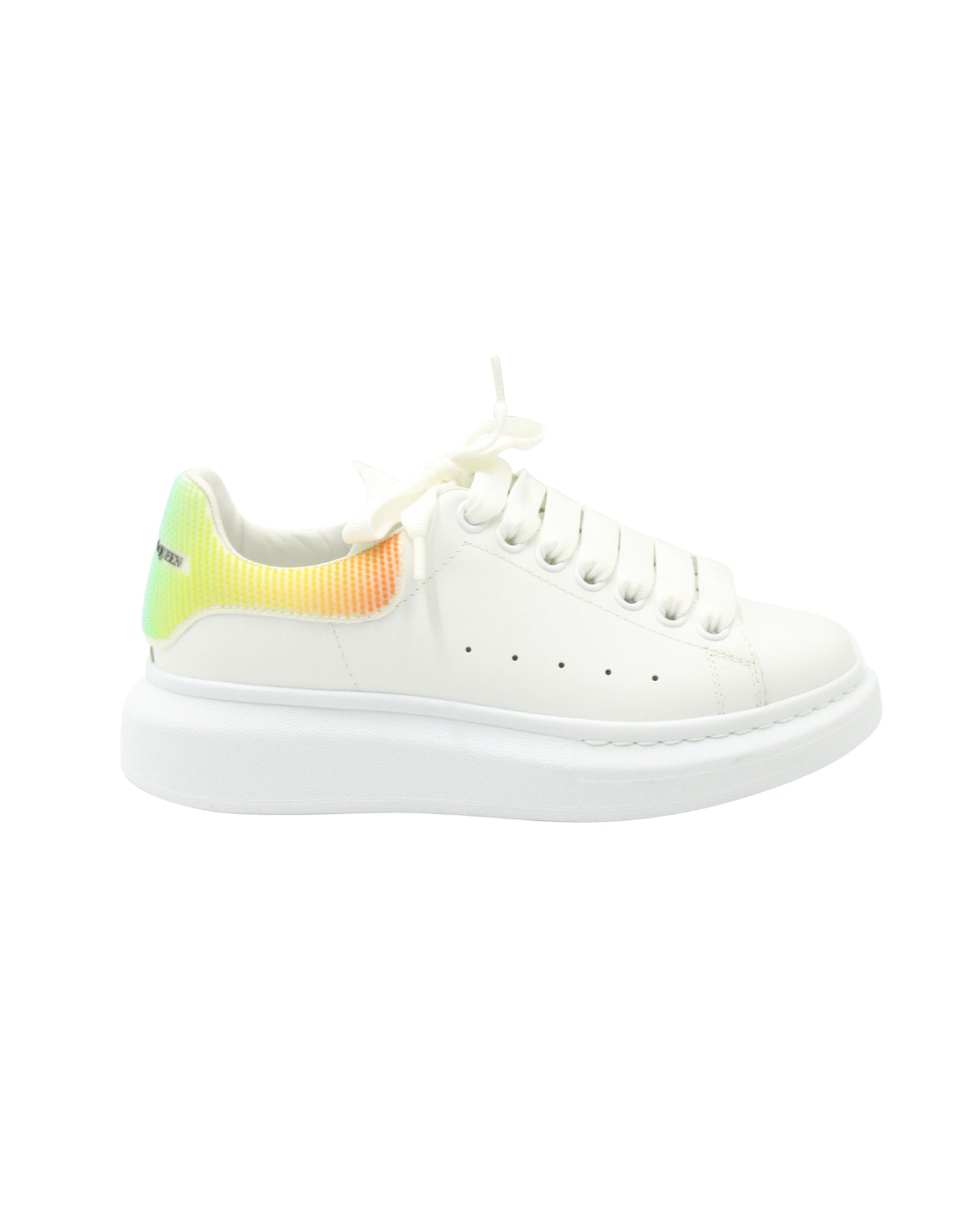 Alexander McQueen Rainbow Oversized Sneakers in White Leather 7703701356604