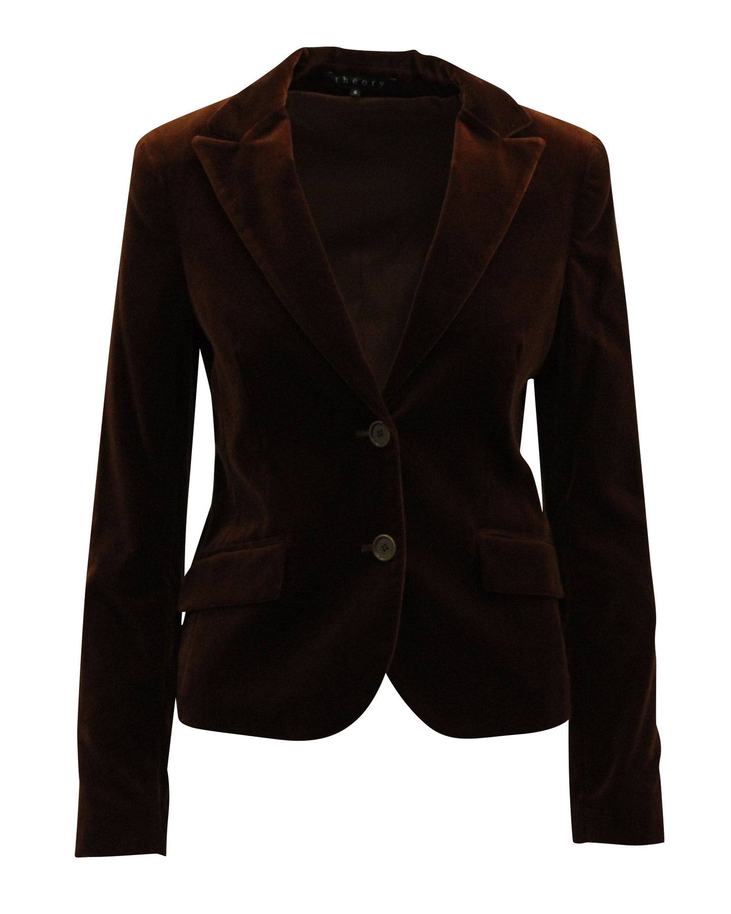 Theory Velour Blazer Jacket in Brown Cotton 7833187385404