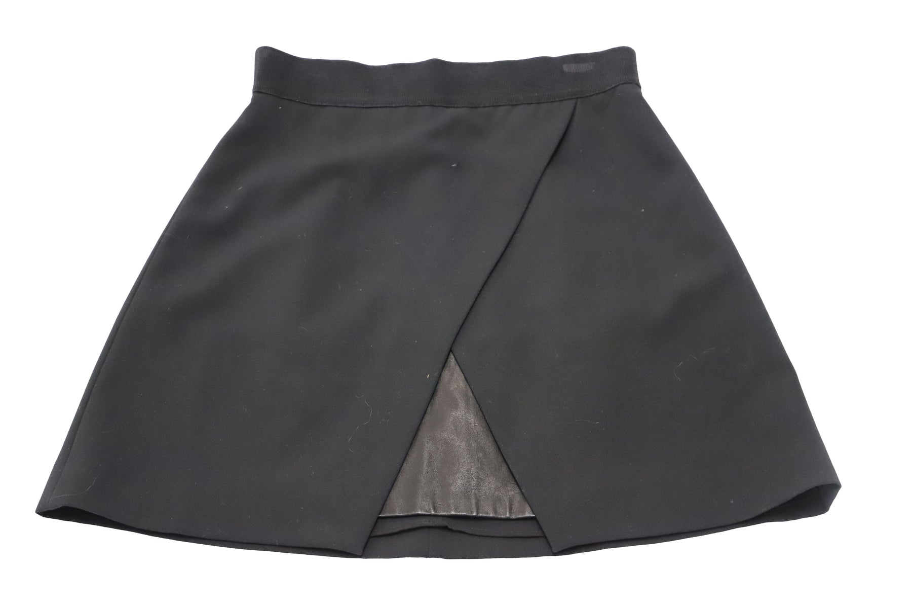 Alice + Olivia Ericka Overlap Mini Skirt in Black Polyester 7765090107452