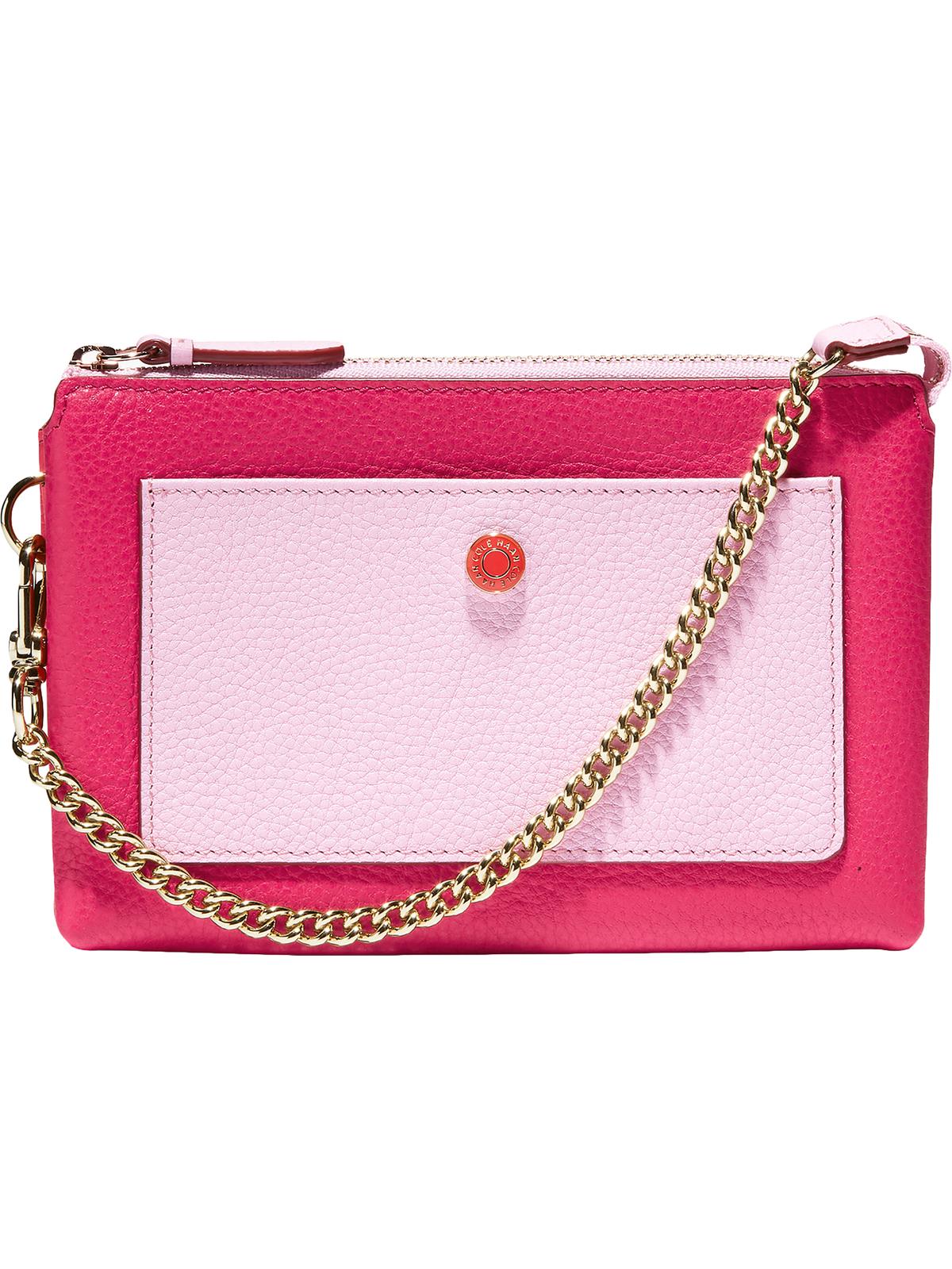 Grand Series Womens Leather Colorblock Wristlet Handbag