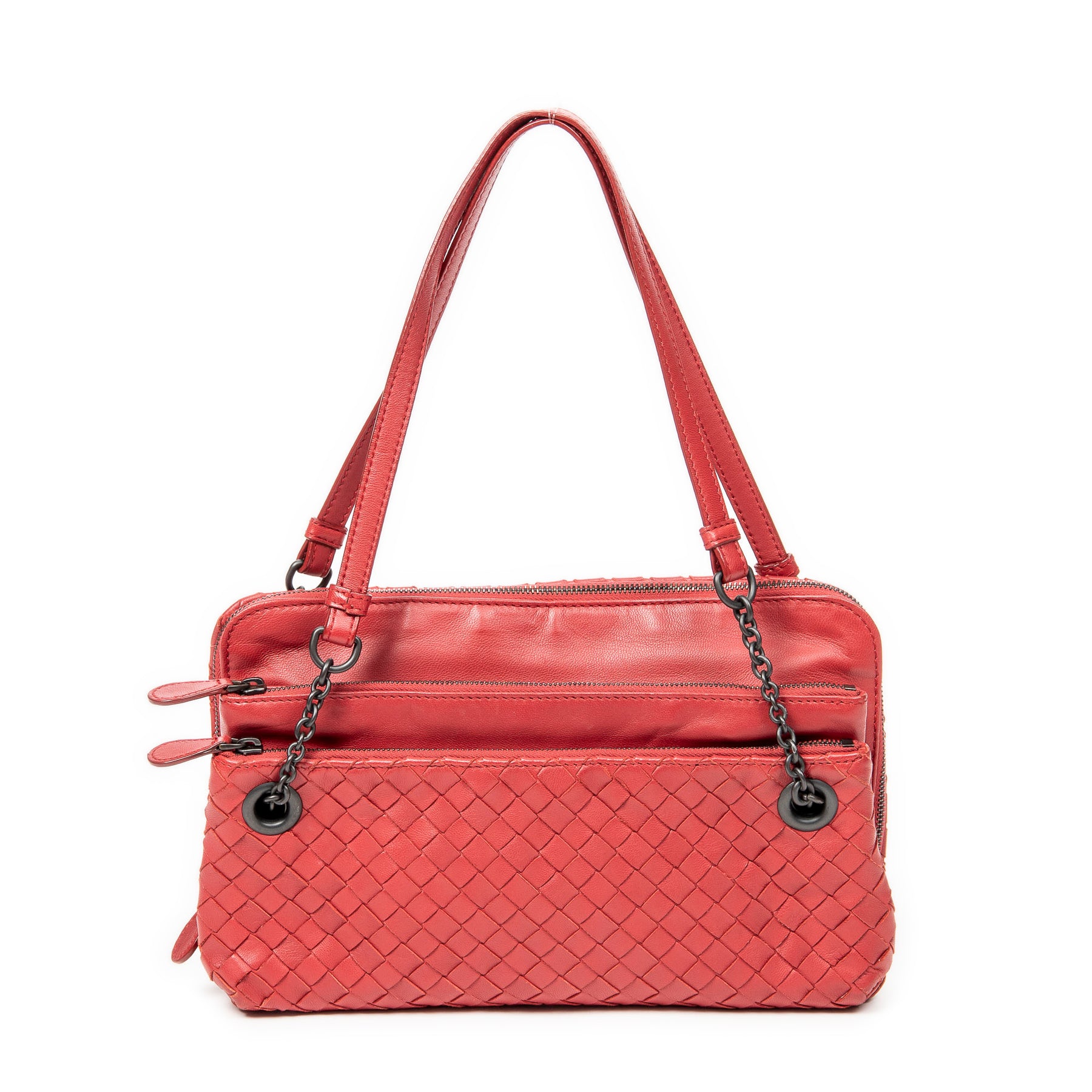 Triple Zip Chain Shoulder Bag 7832589369404