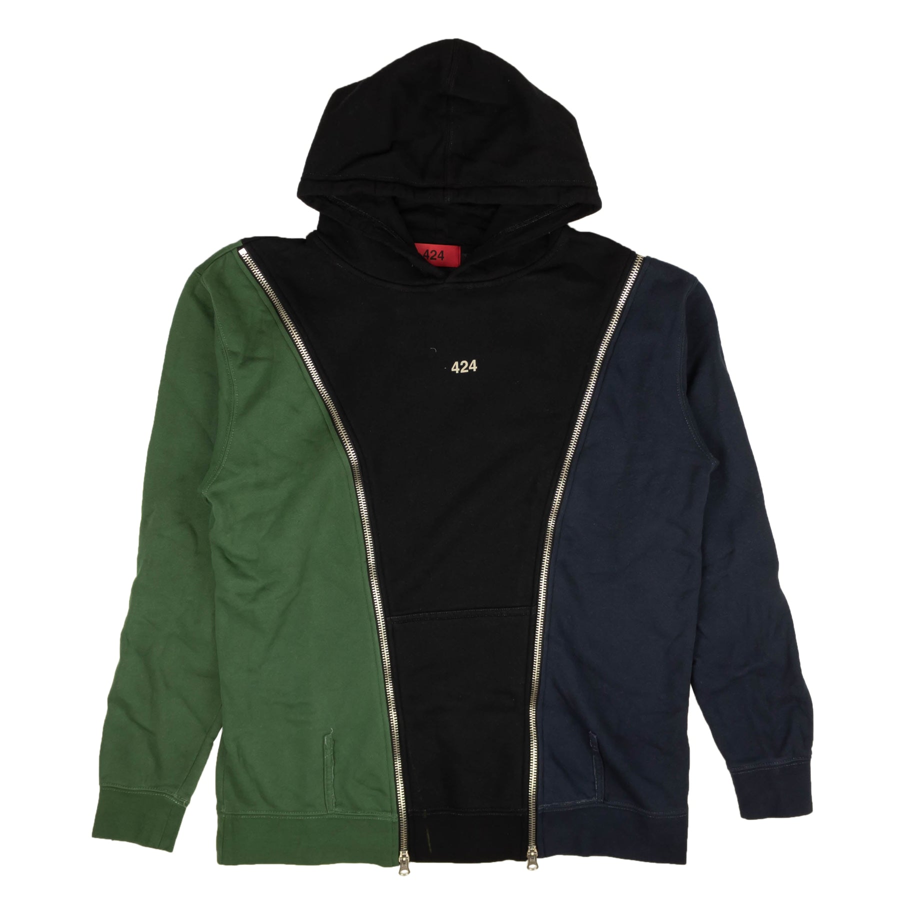 424 On Fairfax Reworked Hoodie - Navy/Black/Green