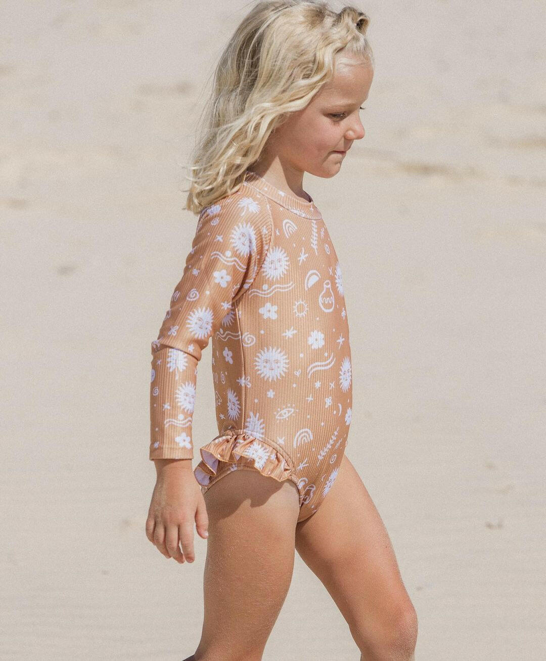 Zoe Rashguard Swimsuit - Terracotta