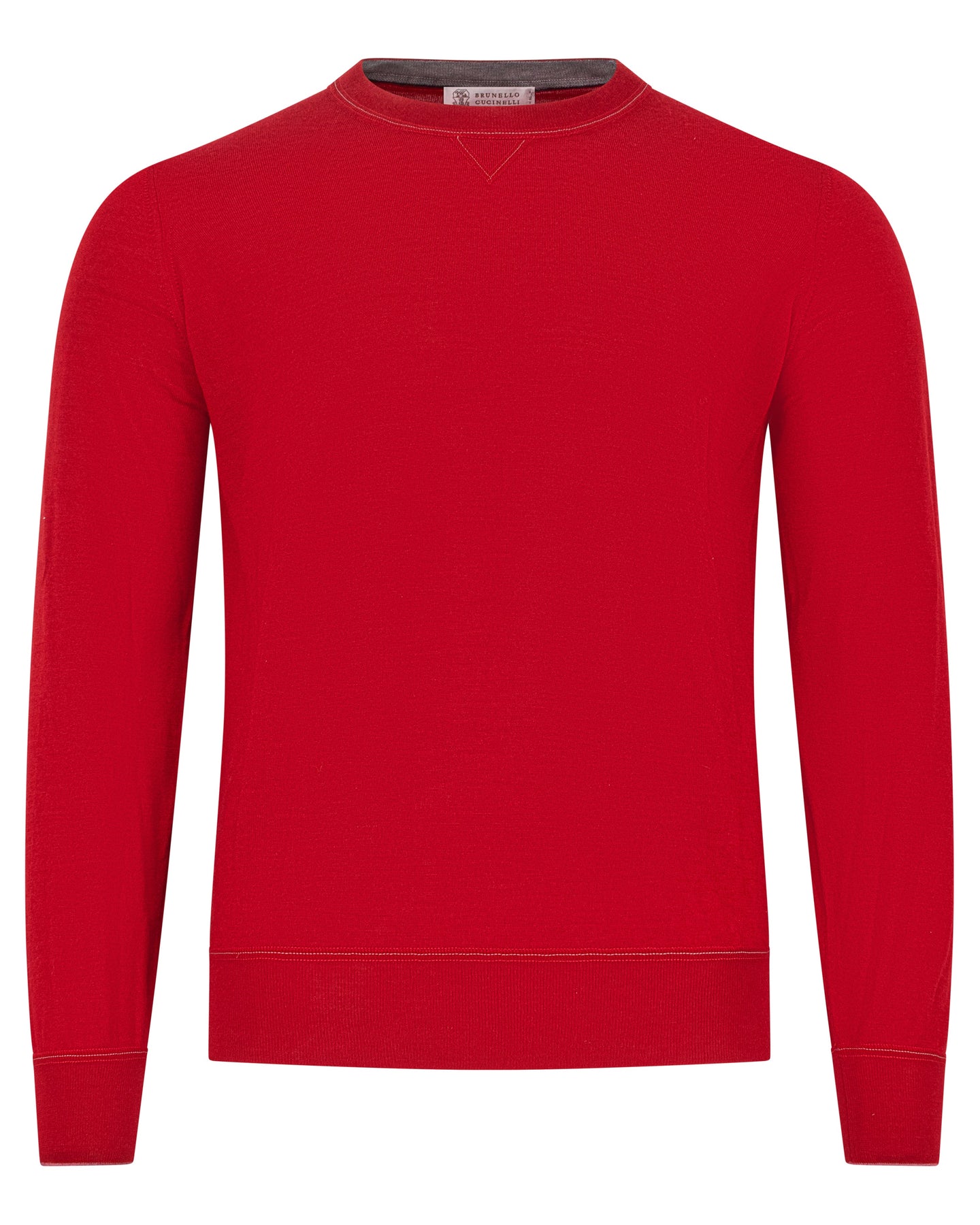 Brunello Cucinelli Mens Lightweight Cashmere Red Crew Neck Sweater