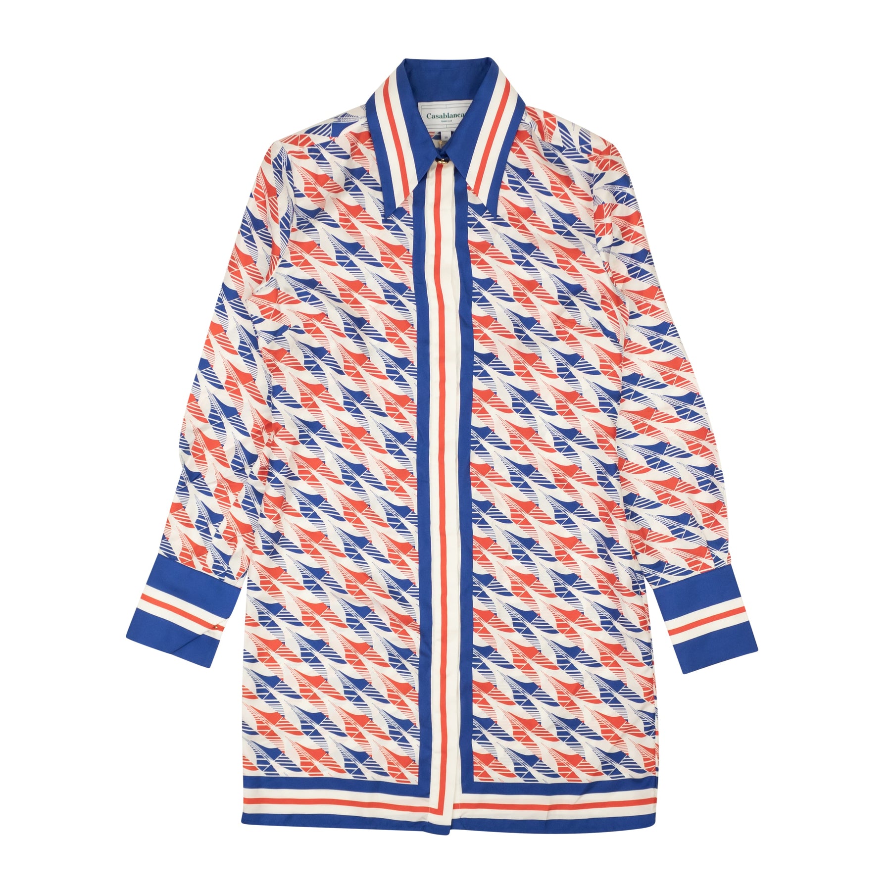 Red And White Printed Aviation Houndstooth Dress