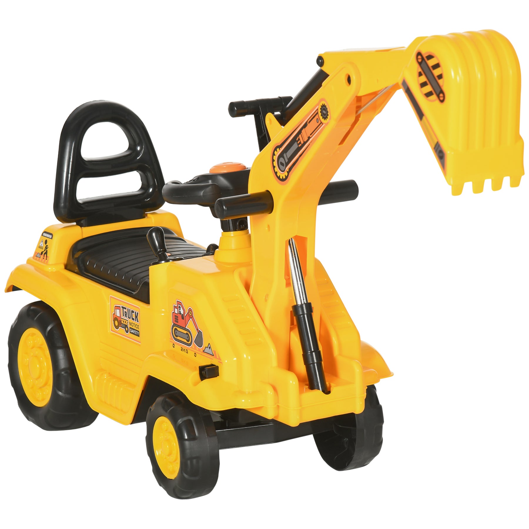 Streamdale 2-in-1 Ride-On Excavator with Digger and Pull Cart 7833708724284