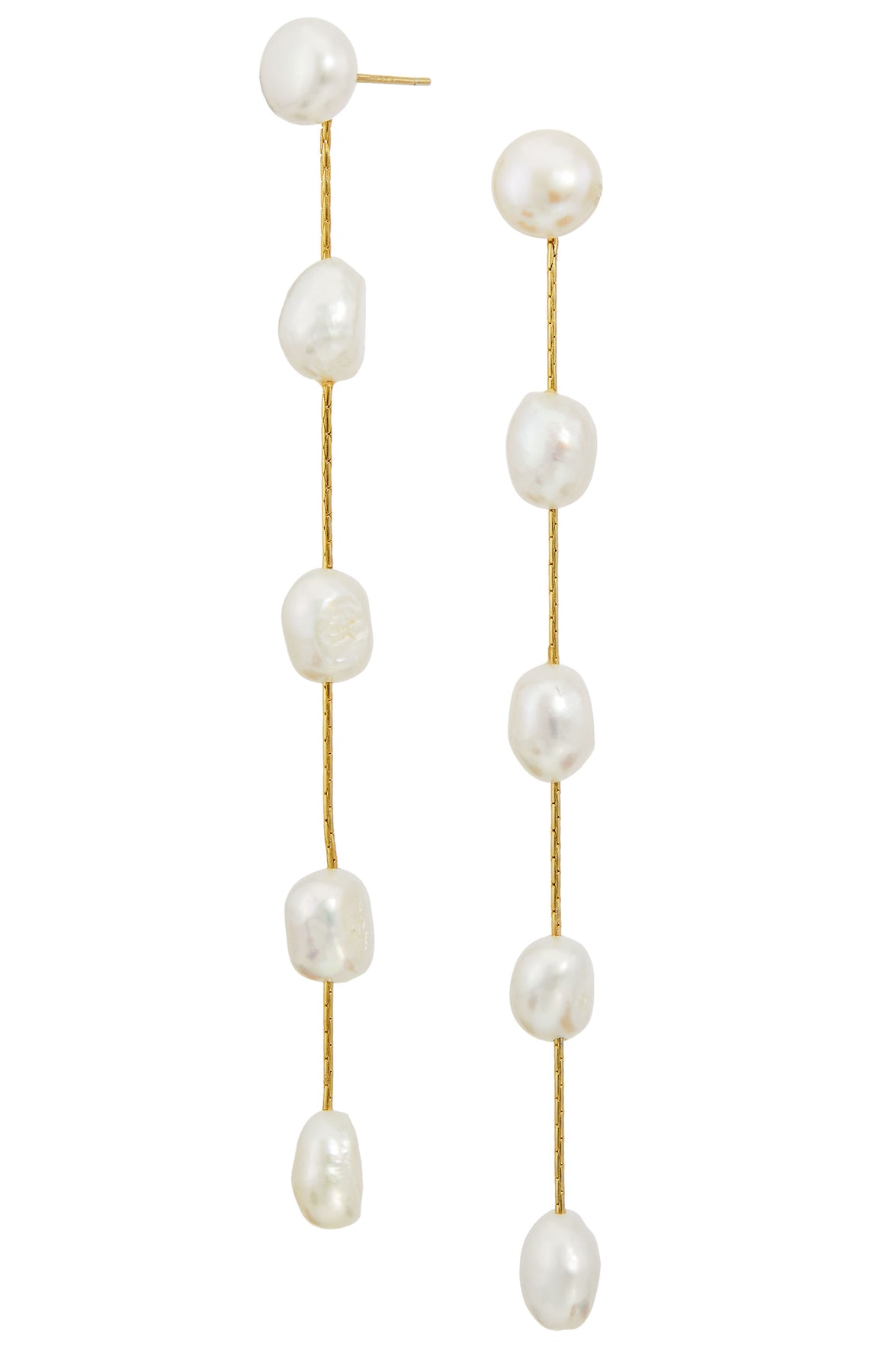 Gold Over Sterling Freshwater Pearl Earrings