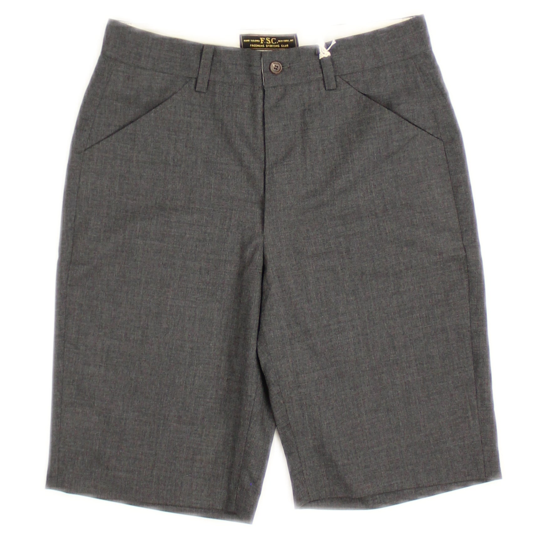 Grey Stripe Wool Shorts