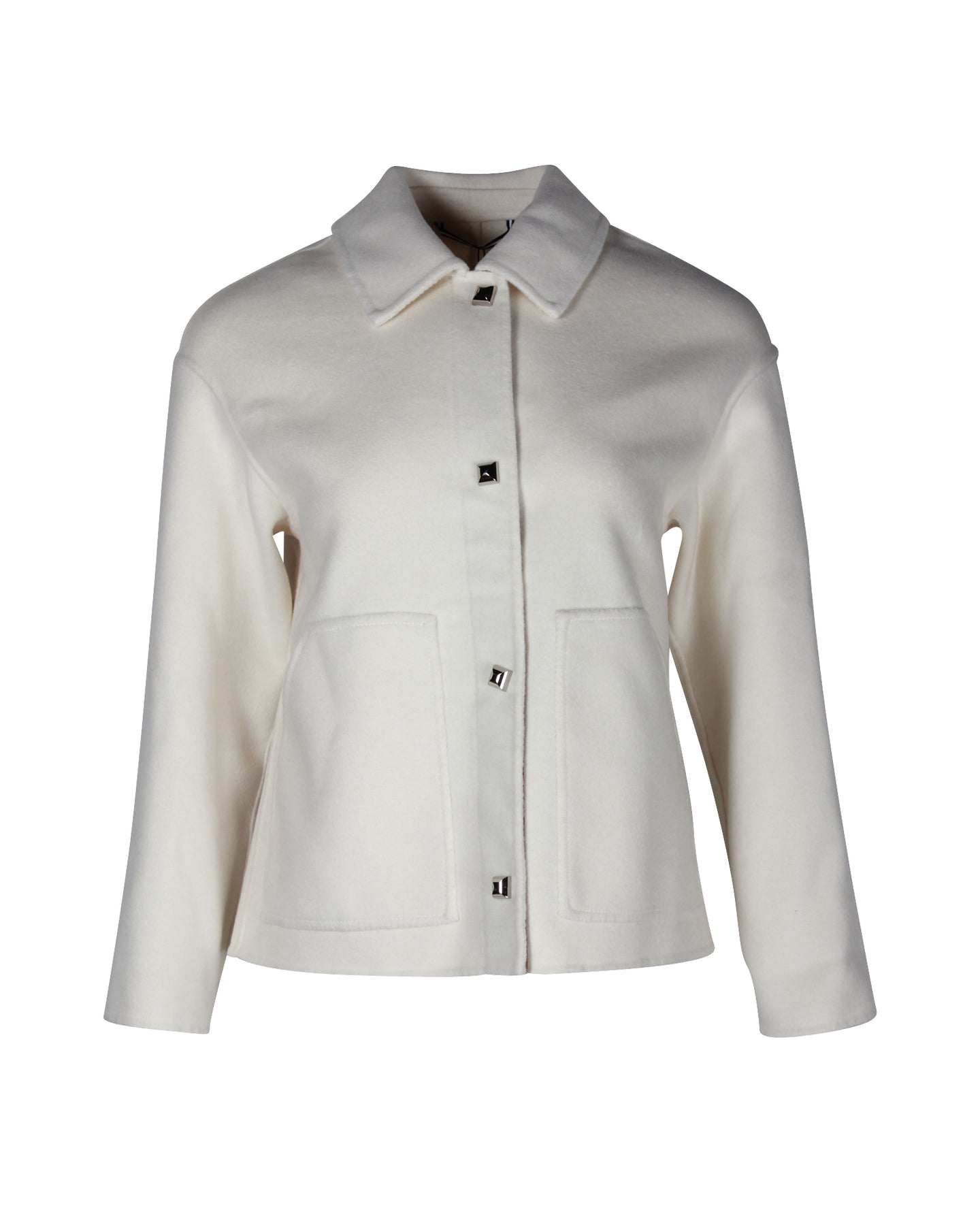 Hermes Paris Button-Front Jacket in White Cashmere 7748667539516