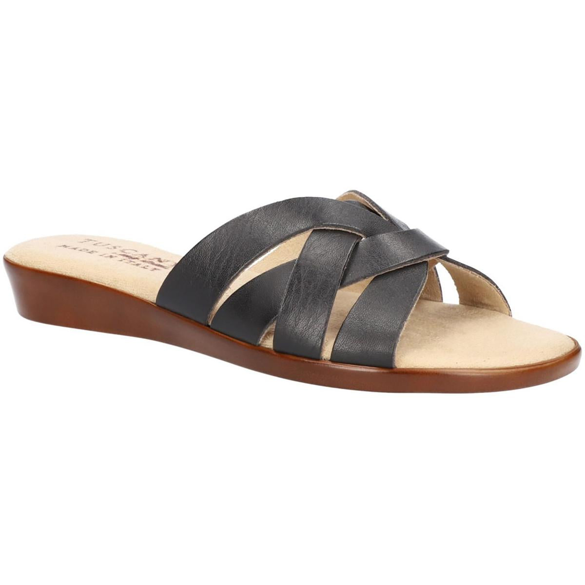 Zanobia Faux Leather Strappy Slide Sandals